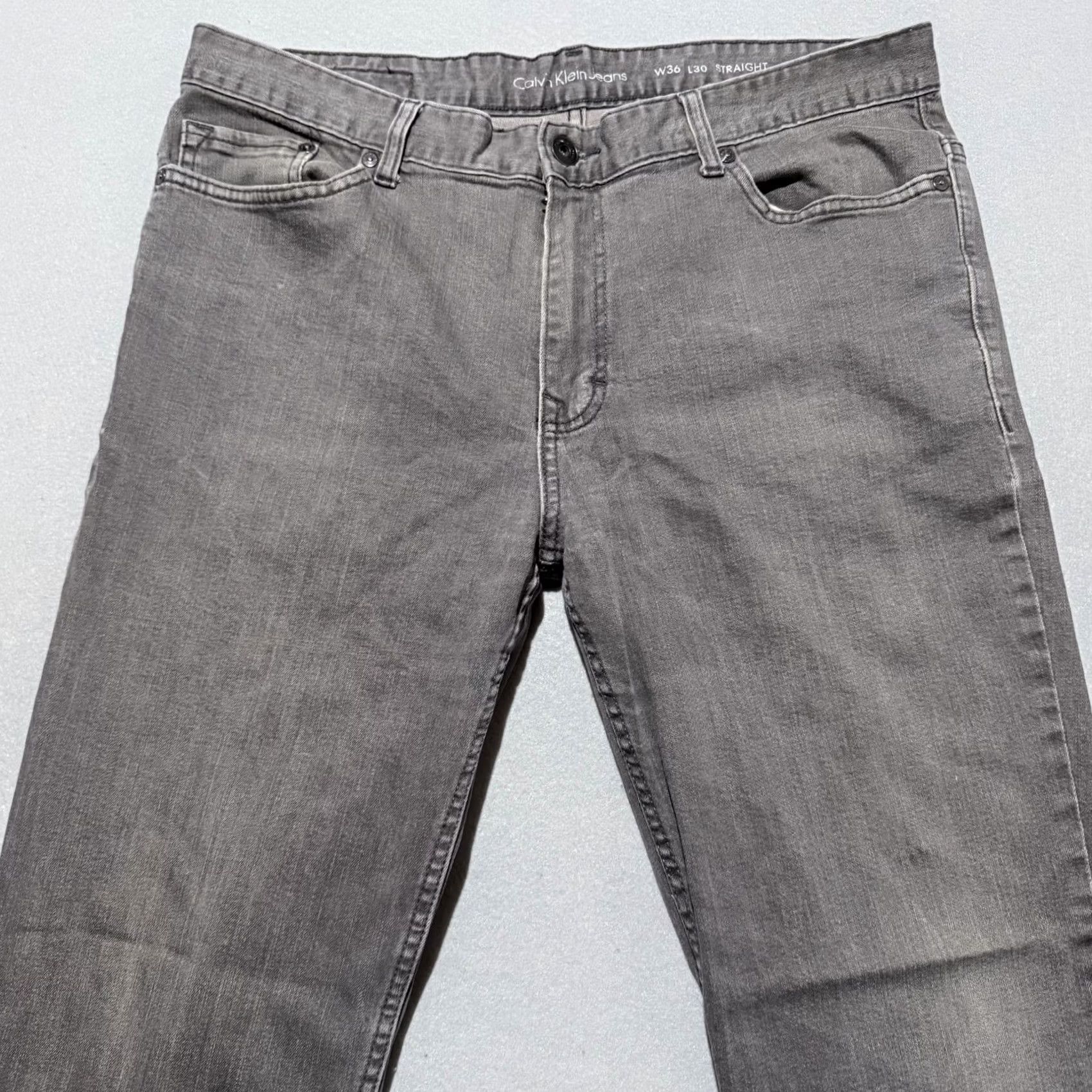 Calvin Klein Calvin Klein Jeans Gray Denim Mid Rise Classic Straight Fit Zip Fly 36x30 Mens Jeans Size US 36 / EU 52 - 3 Thumbnail
