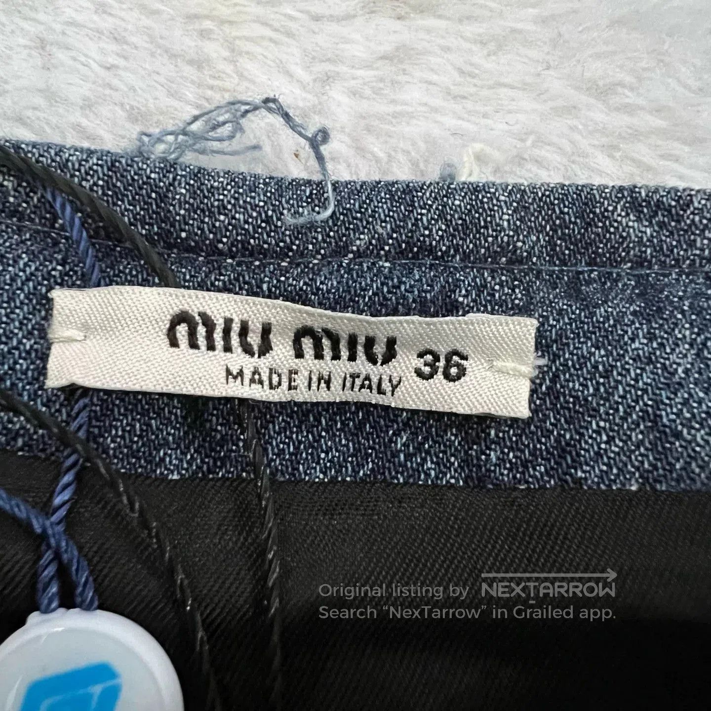 Miu Miu Miu Miu Denim Plaid Patchwork Skirt. Size 35" - 3 Thumbnail