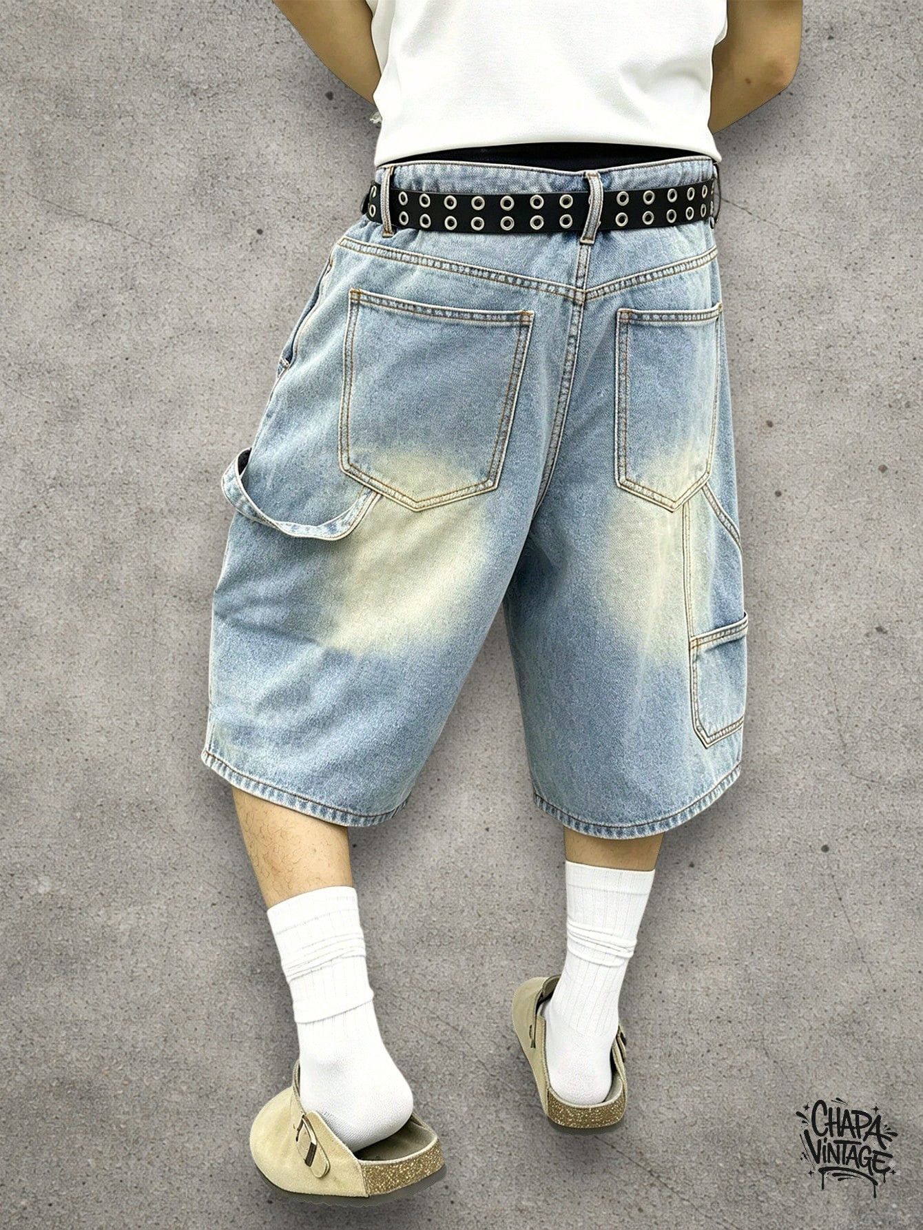 Japanese Brand Washed denim work shorts Size US 32 / EU 48 - 4 Thumbnail