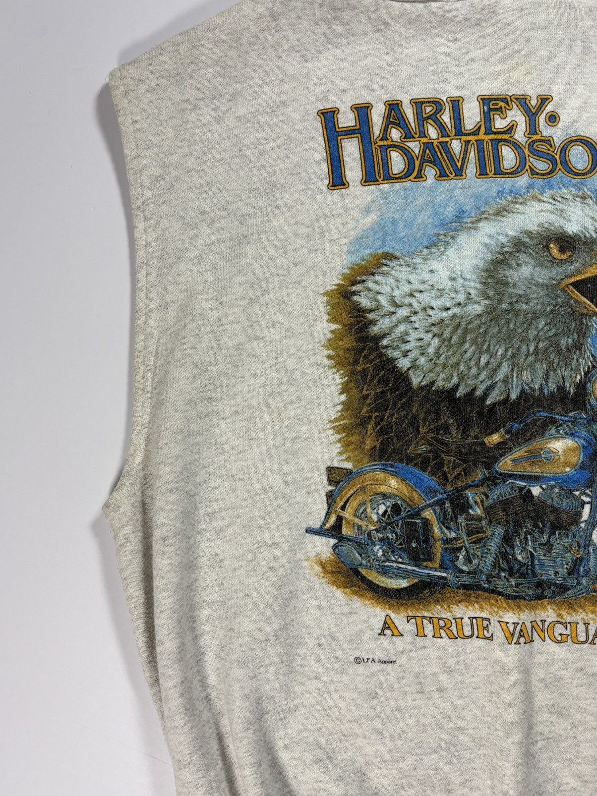 Harley Davidson × Vintage Vtg 80s Harley-Davidson Sleeveless Hoodie XL Eagle Bike 80s Size US XL / EU 56 / 4 - 7 Thumbnail