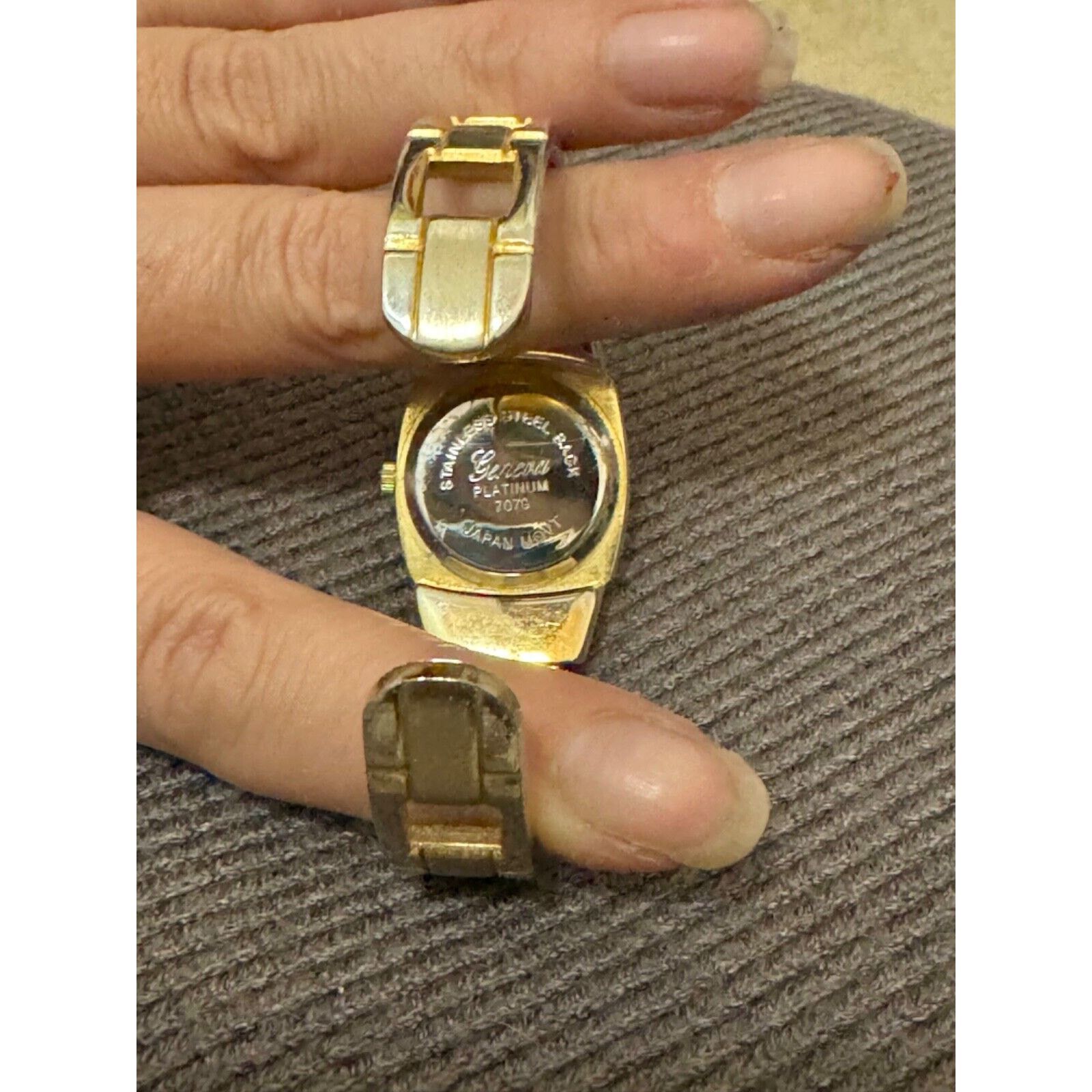 Geneva Geneva Platinum Cuff Watch #7079 Stainless Steel Japan Movt. Size ONE SIZE - 4 Thumbnail