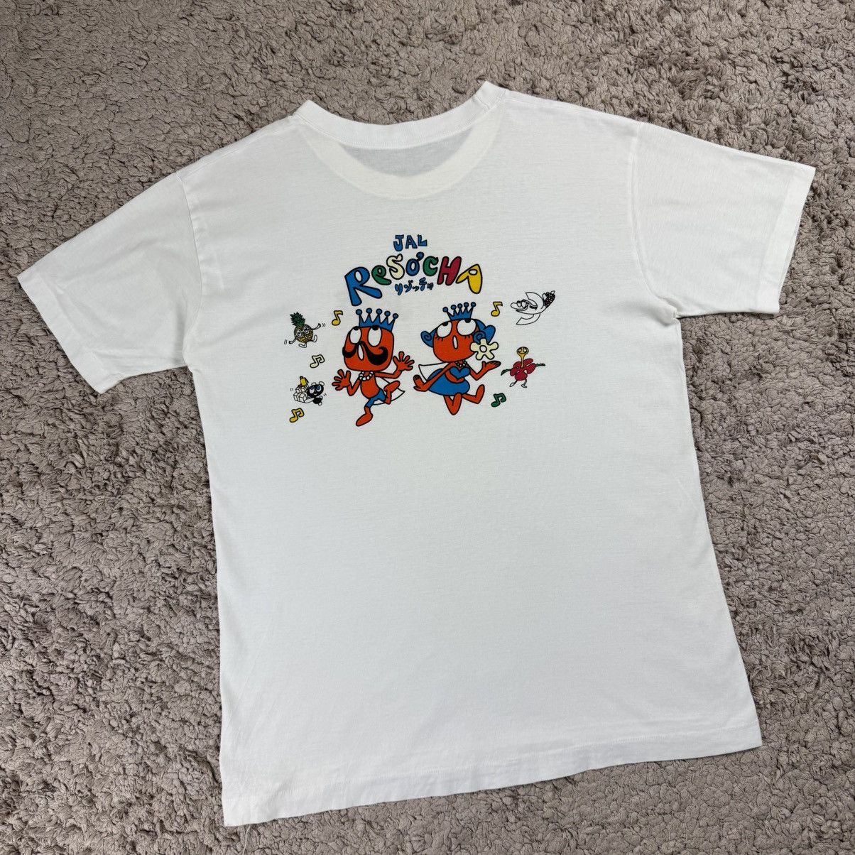 Japanese Brand Vintage 90s JAL Reso'cha Promotional T-shirt Size US M / EU 48-50 / 2 - 3 Thumbnail