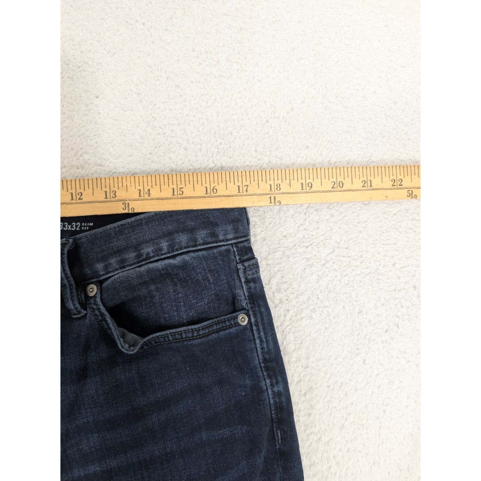 Banana Republic Banana Republic The Traveler Slim Jeans Men 33x32 Blue Denim Stretch Slim Straight 5-Pocket Logo Zipper Button Regular Rise Mid Vintage No Size US 33 - 2 Thumbnail