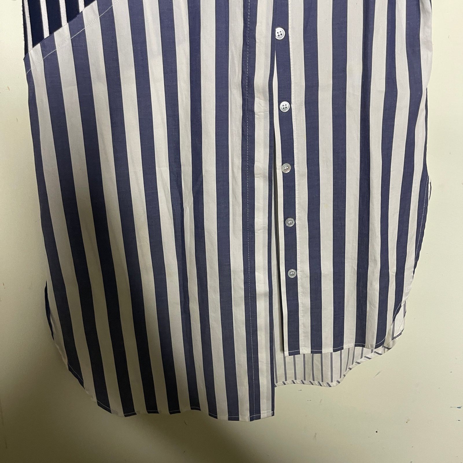 MONSE Monse navy blue and white striped asymmetrical shirt sz S Size S / US 4 / IT 40 - 7 Thumbnail