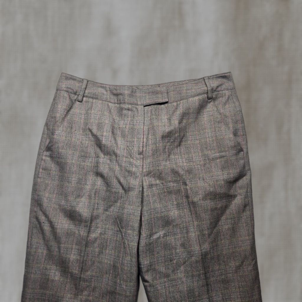 Vintage Larry Levine Signature Pants Gray 12 Women's Pants Regular 12 Gray Striped Business Casual Trouser Hook & Eye Closure Button Tab Closure Women’s 12 Size 34" / US 12 / IT 48 - 1 Thumbnail