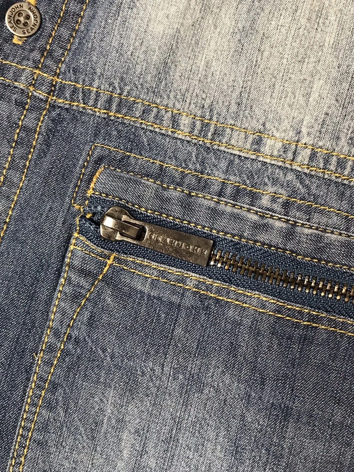 Sean John Sean John Denim Washed Cotton Button Shirt Men’s Sz M Size US M / EU 48-50 / 2 - 7 Thumbnail
