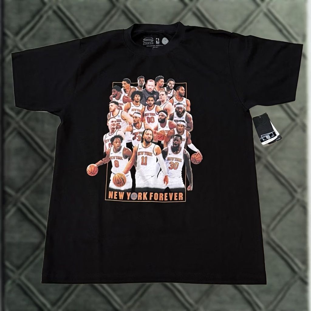 Vintage Nike Knicks NY Forever 2023-24 Season Rap T-Shirt Large Black Crew Neck Mens Stadium Essentials NWT Limited Edition City NYC Hip Hop Fans Size US L / EU 52-54 / 3 - 1 Thumbnail