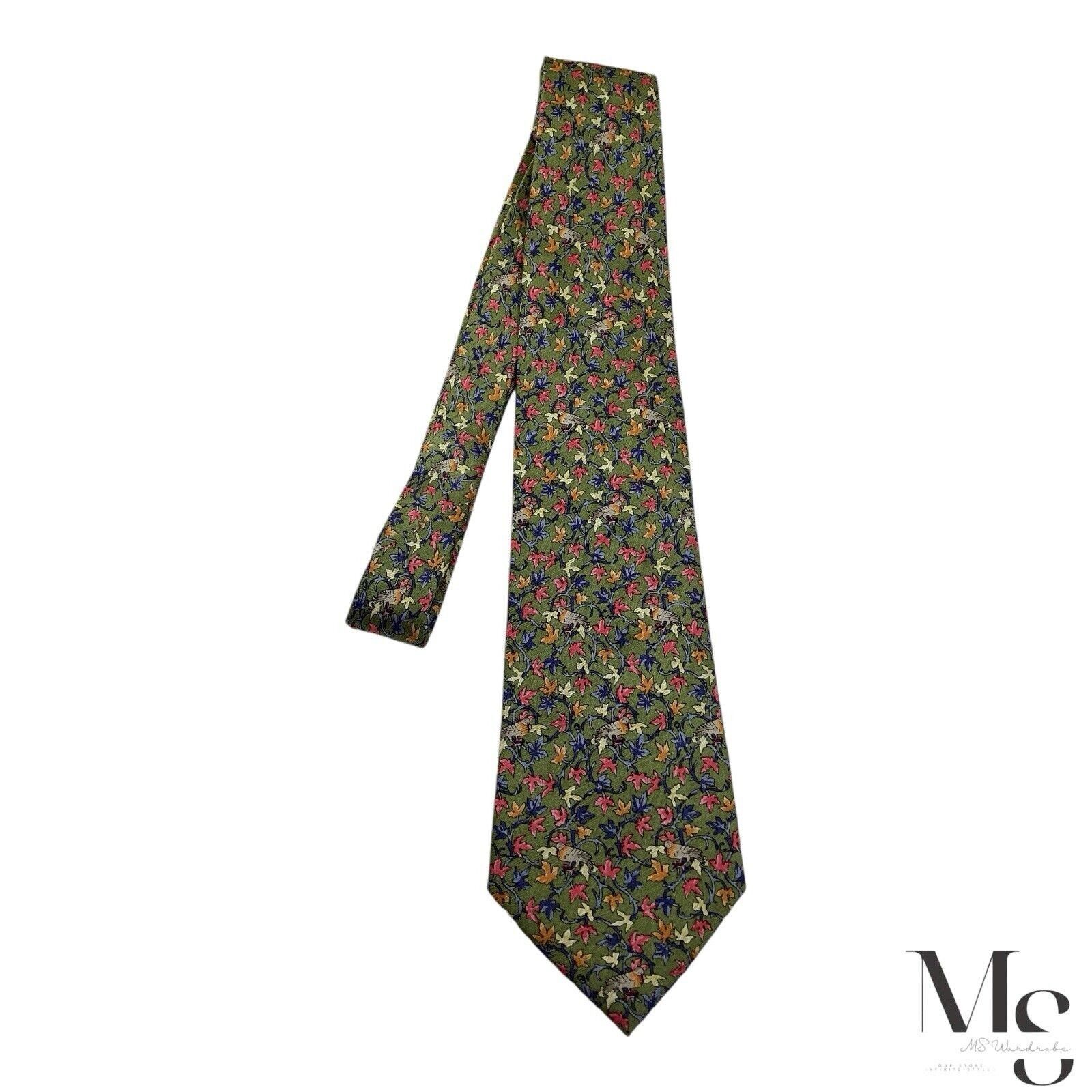Metropolitan View THE METROPOLITAN MUSEUM OF ART Green Bird & Leaf Print Silk Size ONE SIZE - 6 Thumbnail