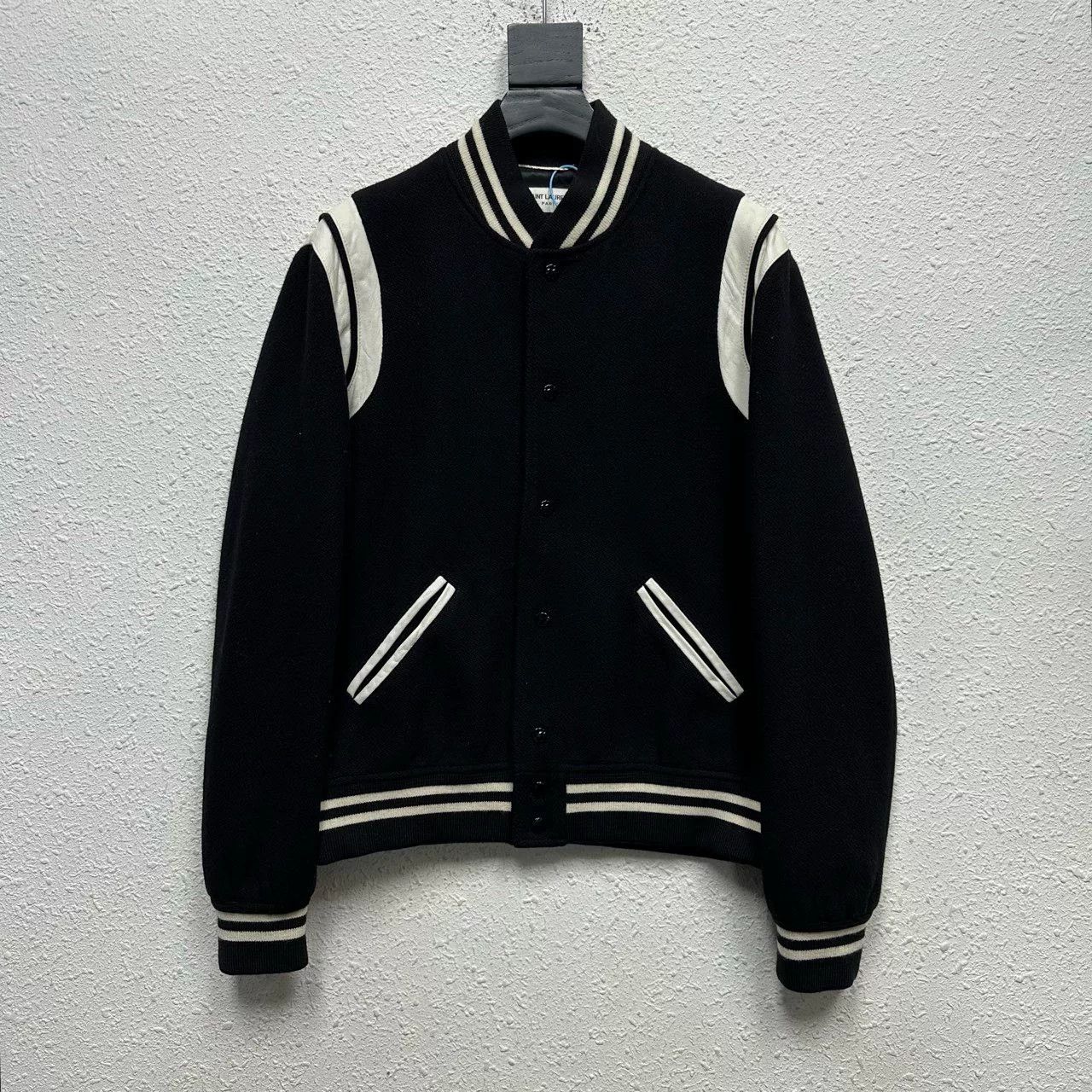 Saint Laurent Paris Saint Laurent Black White Baseball Jacket Size US M / EU 48-50 / 2 - 1 Thumbnail
