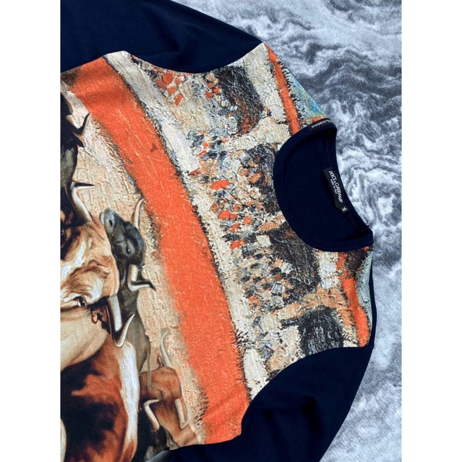 Dolce & Gabbana VINTAGE Dolce Gabbana Raging Bull Long Sleeve Big Logo T-Shirt Mens Size 46 Blue Size US XXL / EU 58 / 5 - 5 Thumbnail