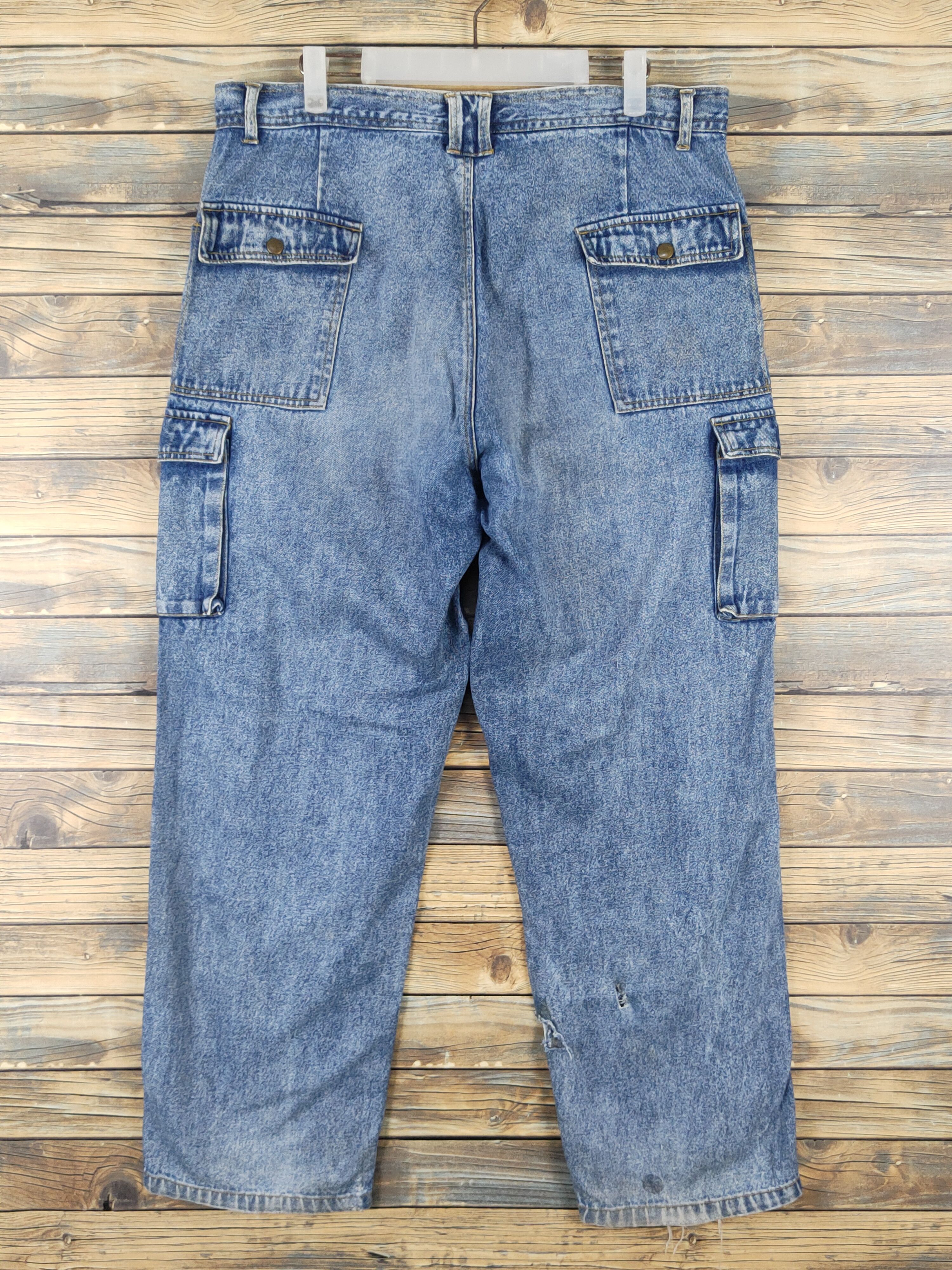 Japanese Brand Manx Blue Distressed multipocket Ripped Jeans #W1569 Size US 36 / EU 52 - 8 Thumbnail