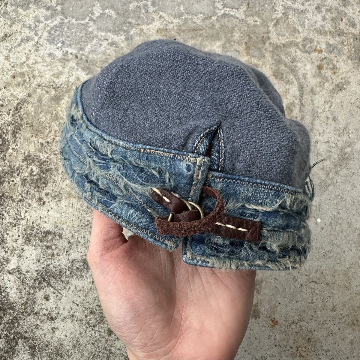 Kapital Old man and the sea Boro Patchwork Trashed Conductor hat Size ONE SIZE - 6 Thumbnail