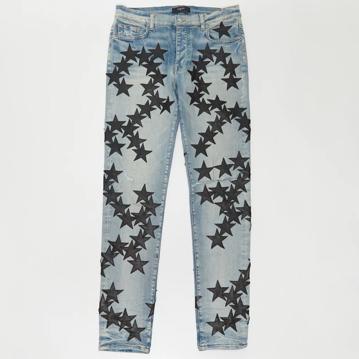Alchemist × Amiri AMIRI ALCHEMIST LEATHER STAR JEANS - CLAY INDIGO Size US 34 / EU 50 - 1 Thumbnail