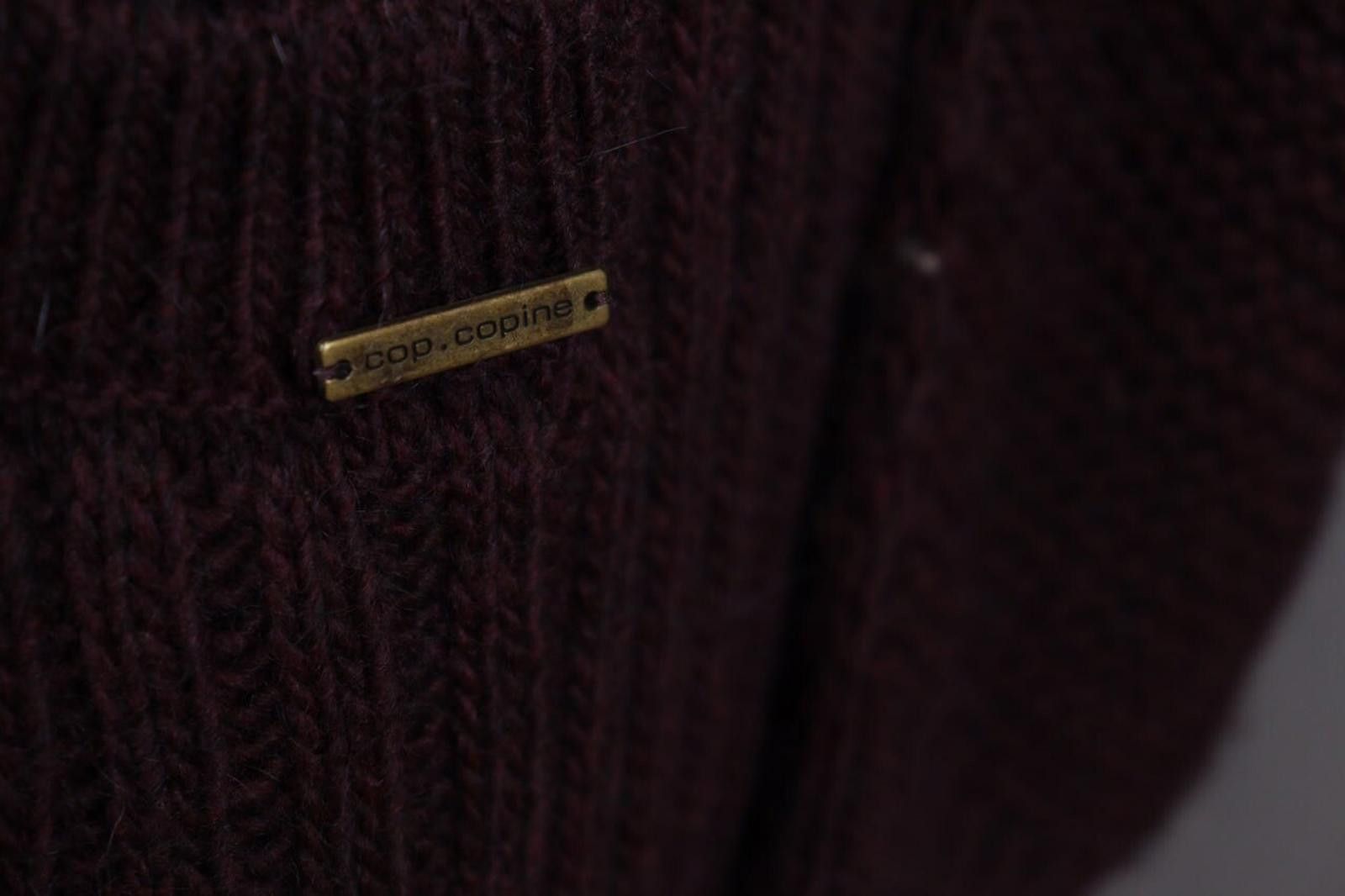 Designer Cop Copine Brown Open Front Wrape Cardigan Sweater Coat Size L / US 10 / IT 46 - 5 Thumbnail
