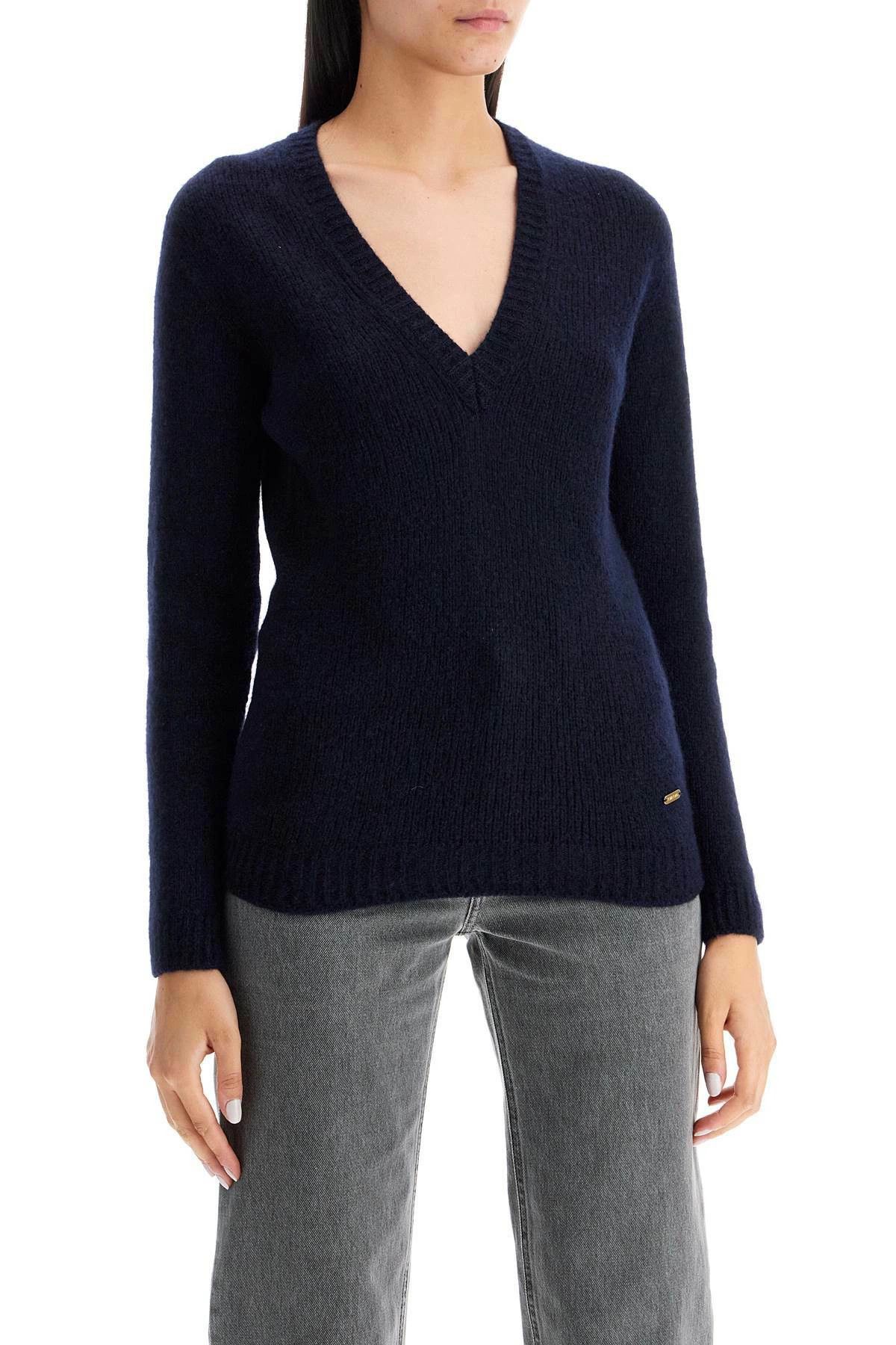 Tom Ford o1y0226 V-neck Cashmere Blend Sweater in Midnight Blue Size S / US 4 / IT 40 - 2 Thumbnail