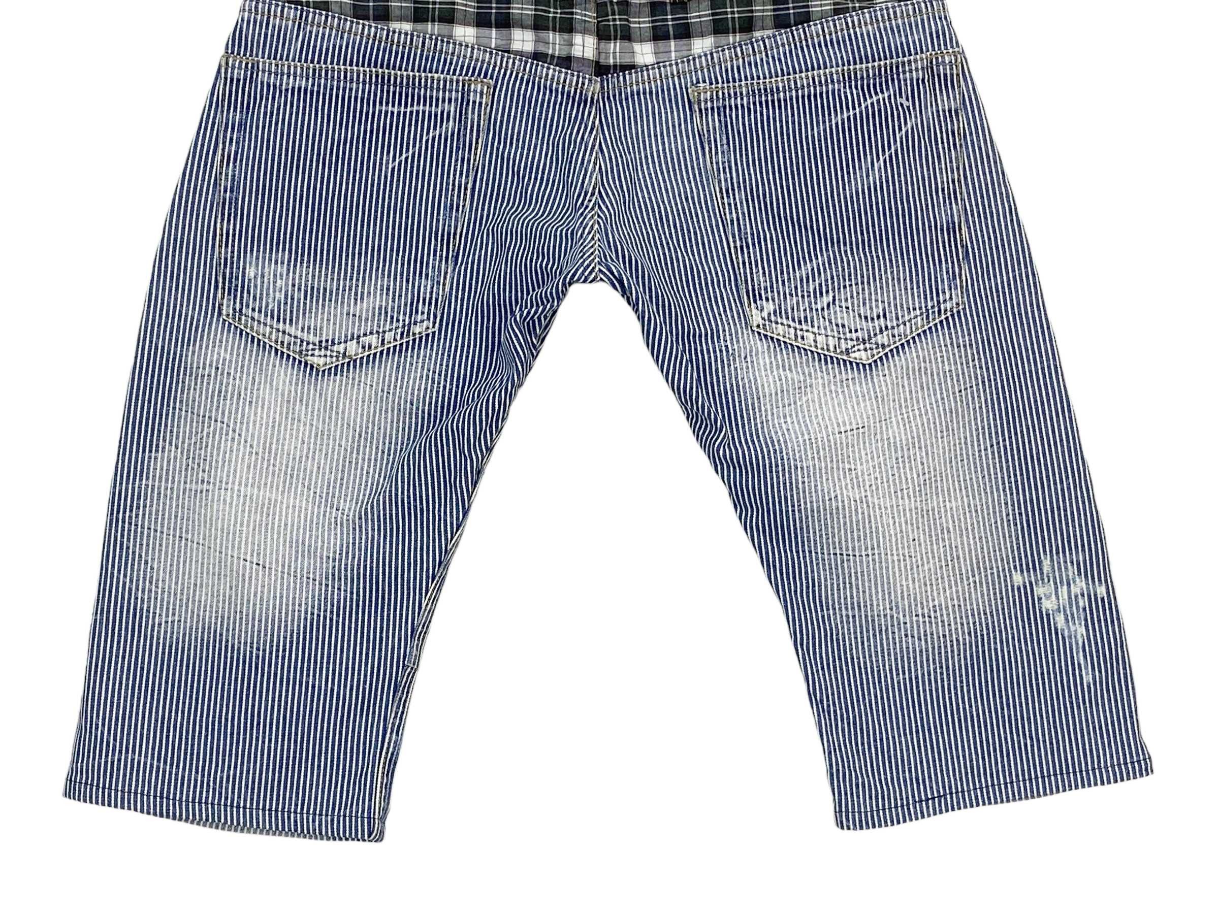 Other Dominates Stripes Hickory Double Waist Distressed Jeans Size US 31 - 6 Thumbnail