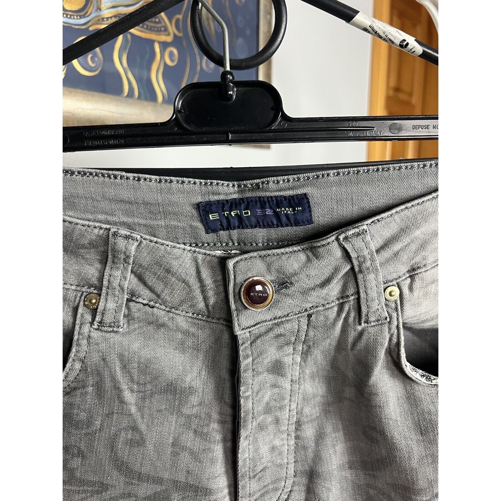Etro NWT ETRO Paisley Men`s Gray Slim Fit Skinny Jeans Size 32 Size US 32 / EU 48 - 8 Thumbnail