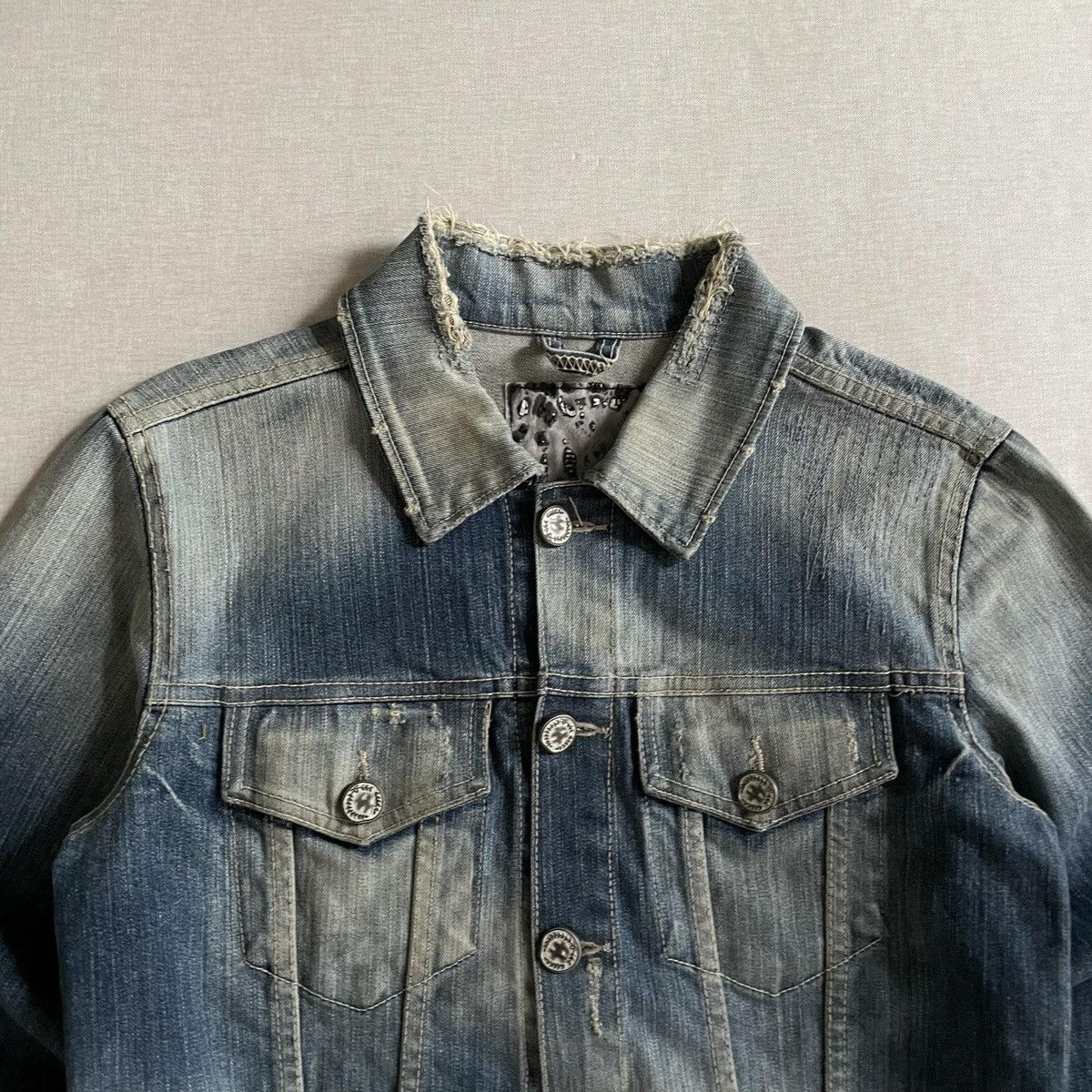 Attachment Attachment Stone Washed Distressed Denim Jacket Size US M / EU 48-50 / 2 - 3 Thumbnail