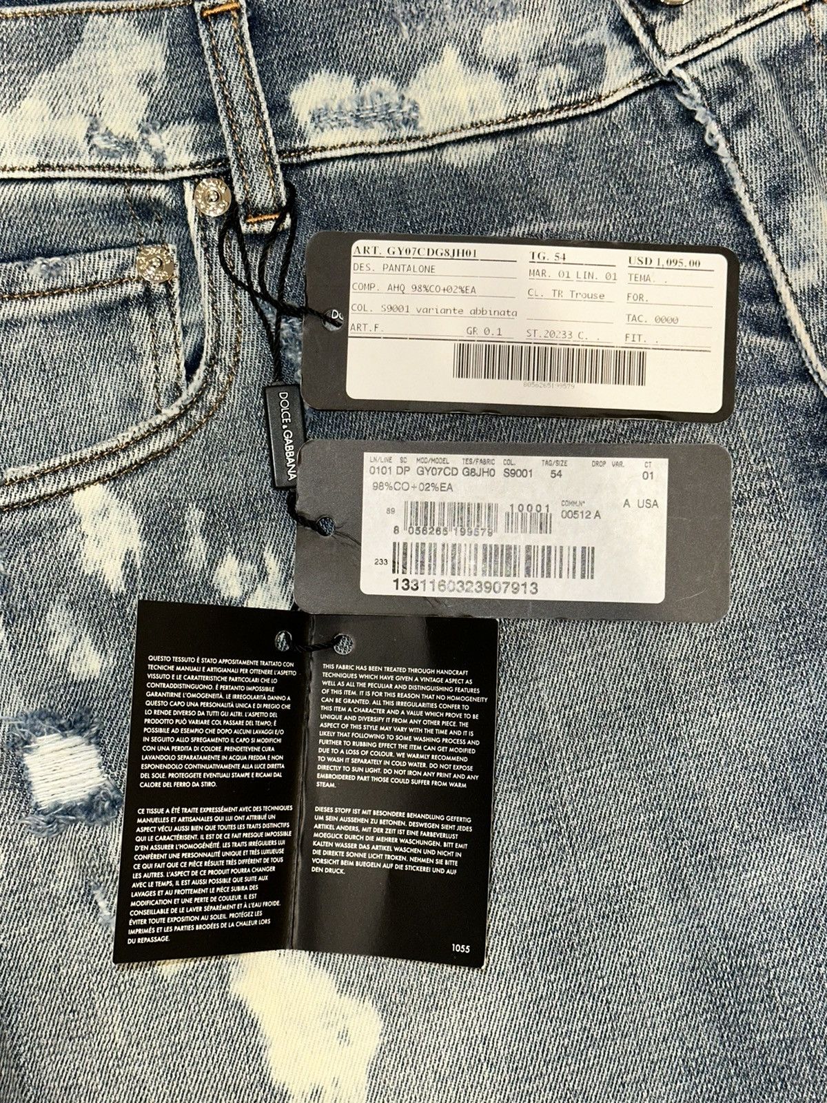 Dolce & Gabbana Dolce & Gabbana Dark Wash Distressed Slim Fit Blue Jeans Size US 44 / EU 60 - 7 Thumbnail