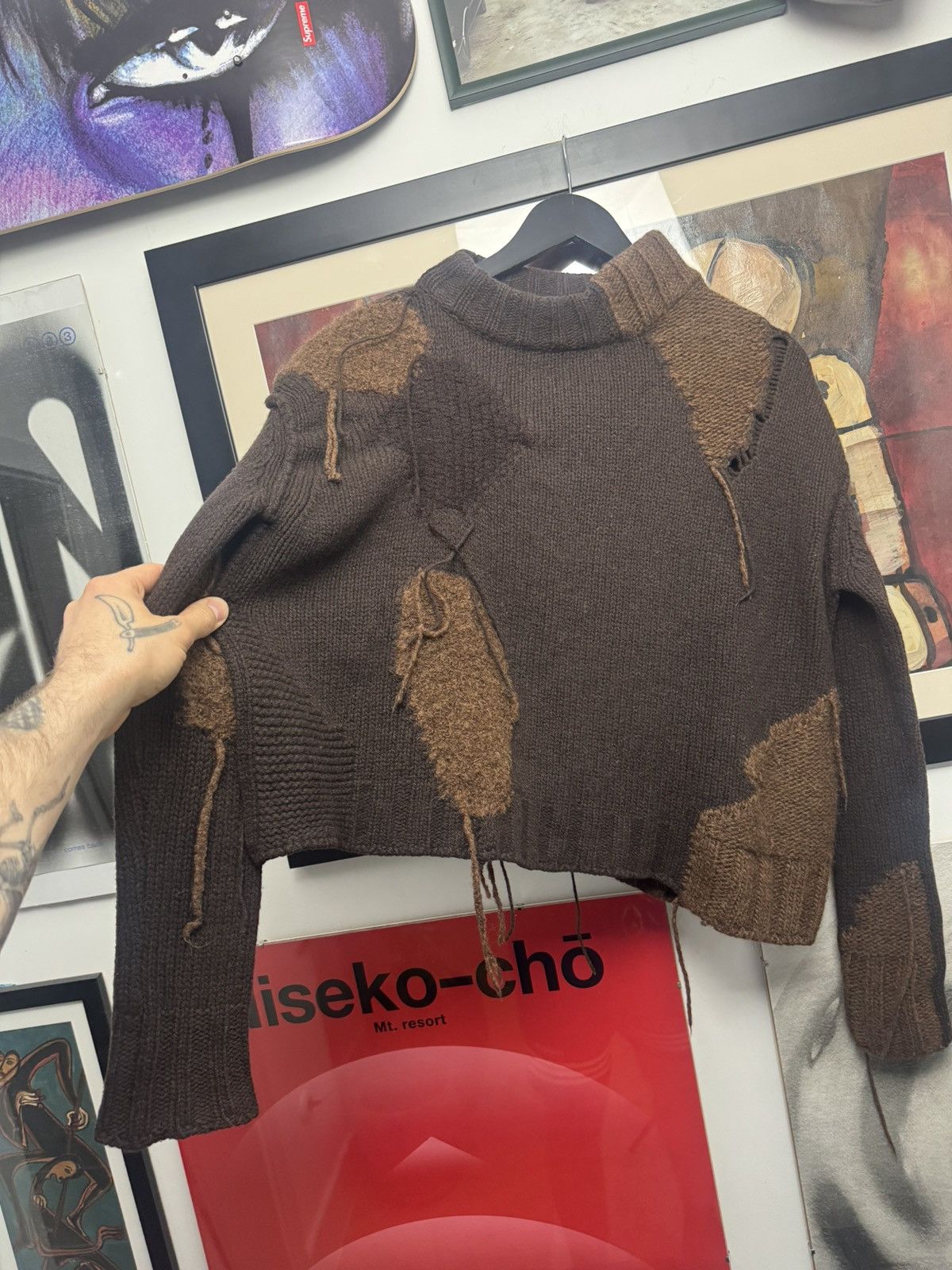 Acne Studios Acne Studios AW17 Ovira Patchwork Asymetric Wool Sweater Size S / US 4 / IT 40 - 2 Thumbnail