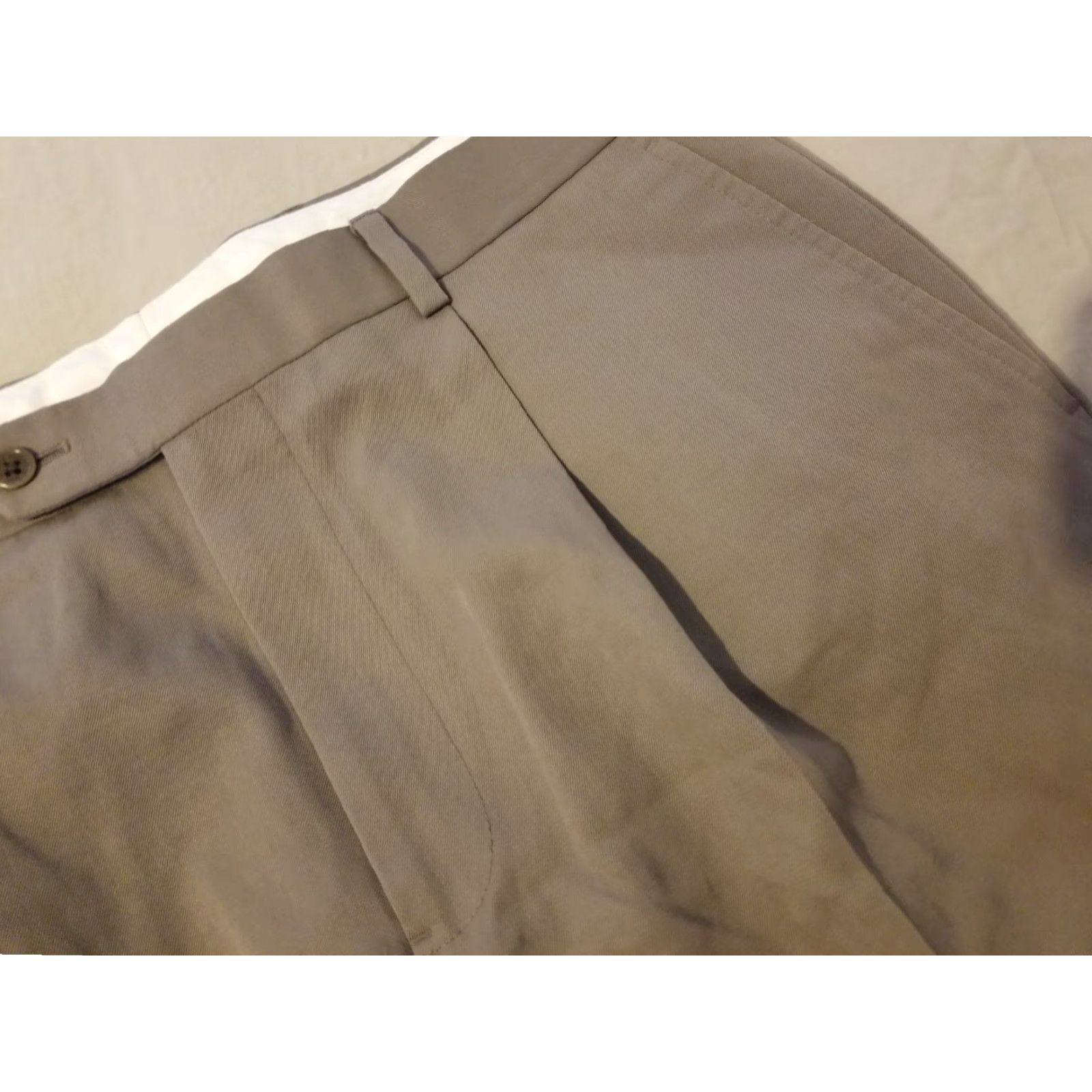 Brooks Brothers Brooks Brothers Clark Fit Advantage Chino Pants 36x32 Mens Regular Wool Beige Solid SlIash Pocket Zip Vintage No Size US 36 / EU 52 - 3 Thumbnail