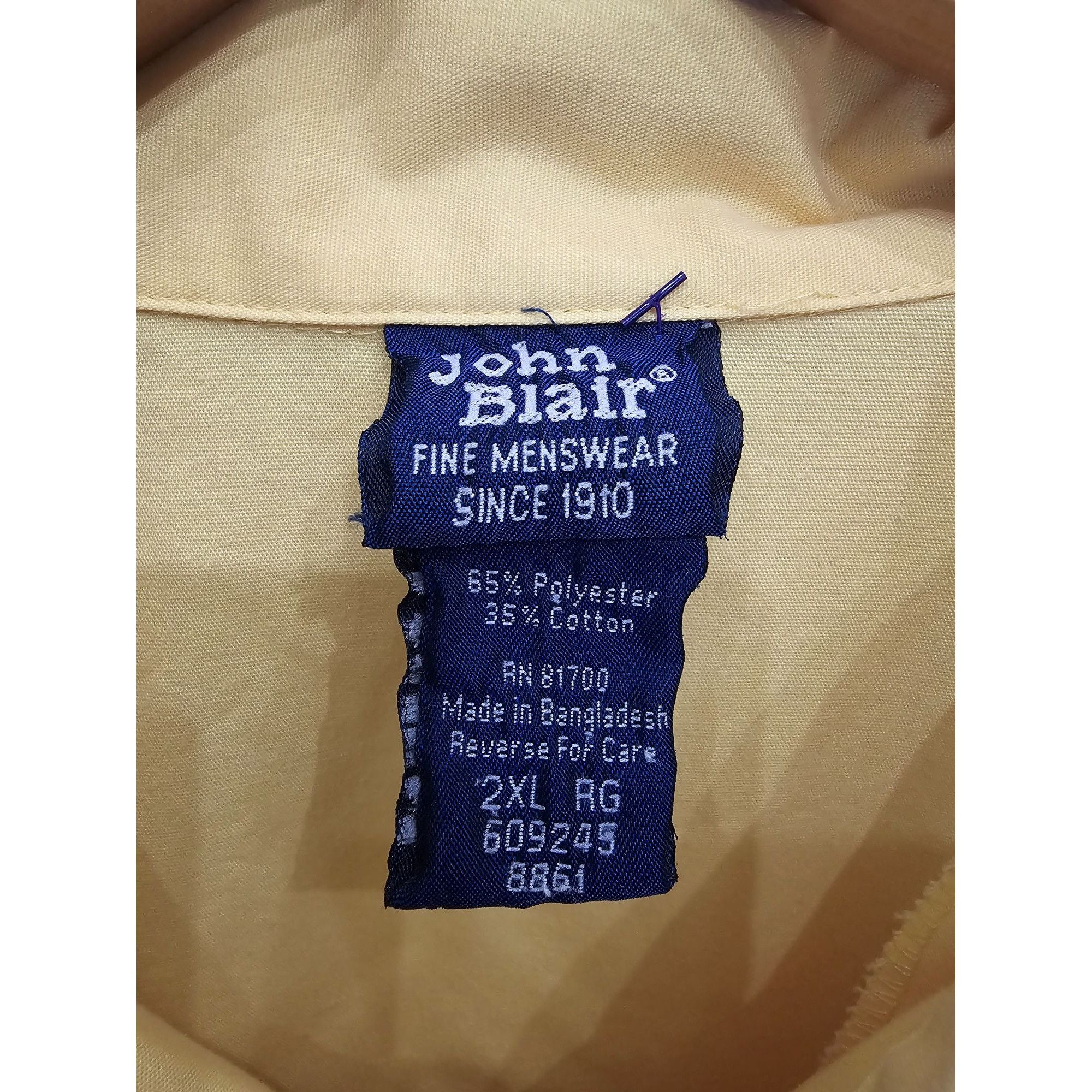 Blair John Blair Men's Yellow Zip-Up Jacket 2XL Polyester & Cotton Size US XXL / EU 58 / 5 - 2 Thumbnail