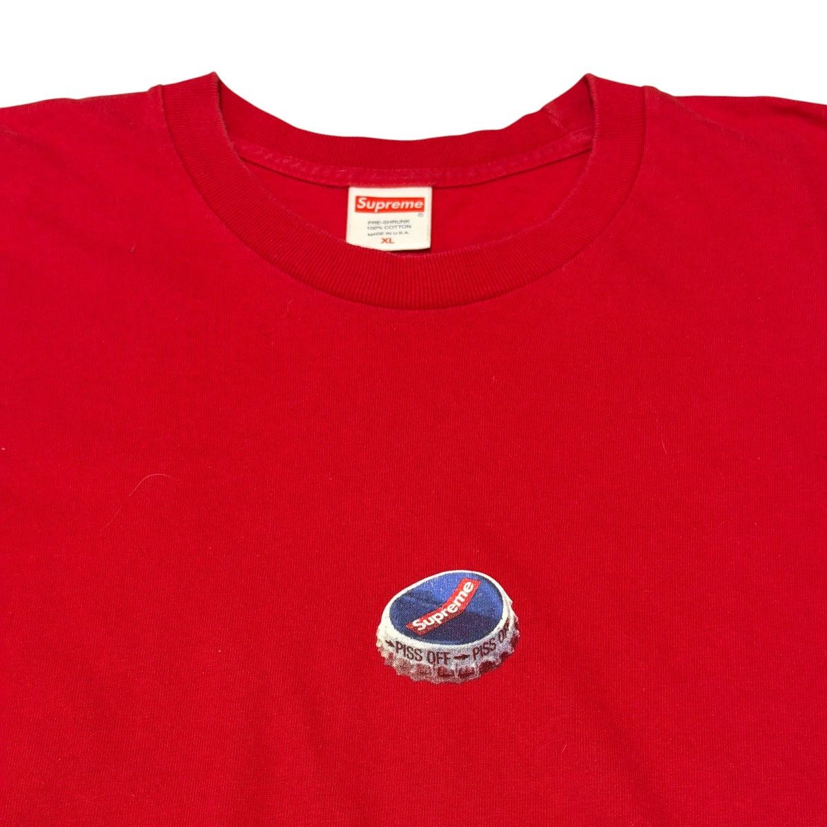 Supreme Supreme Bottle Cap Tee Red FW18 Size XL Size US XL / EU 56 / 4 - 1 Thumbnail