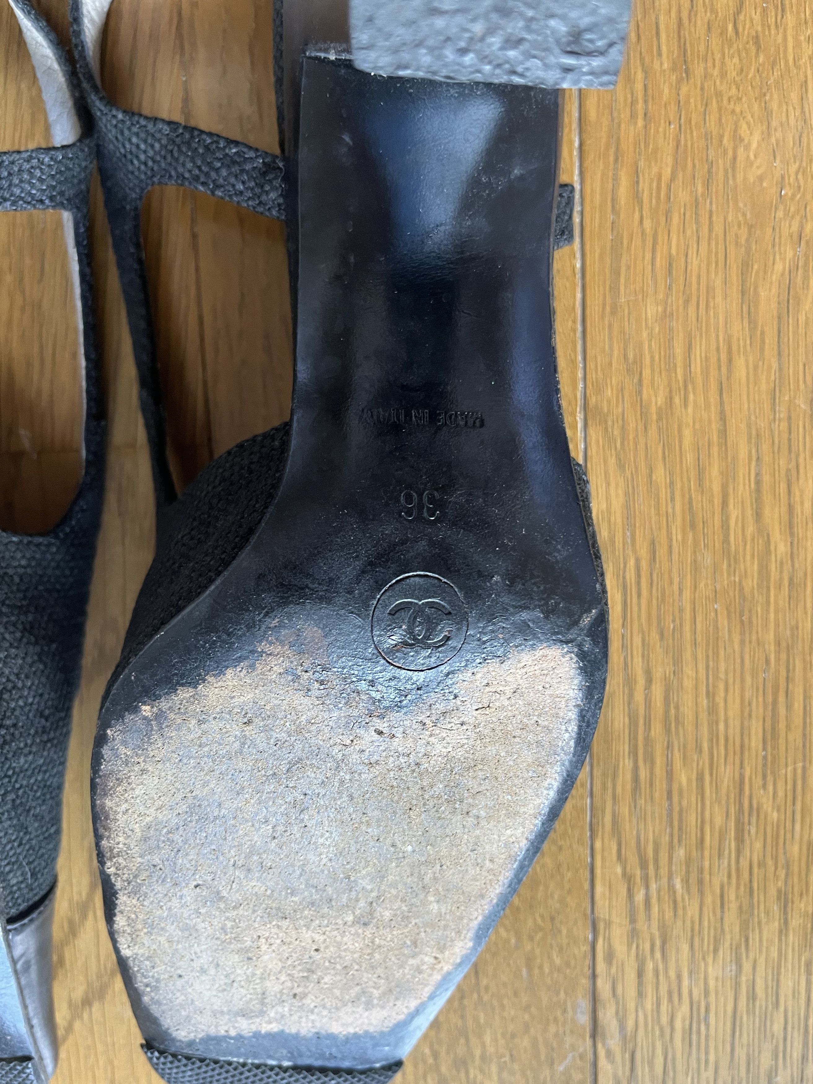 Chanel Chanel black slingback heels Size US 5 / IT 35 - 9 Thumbnail