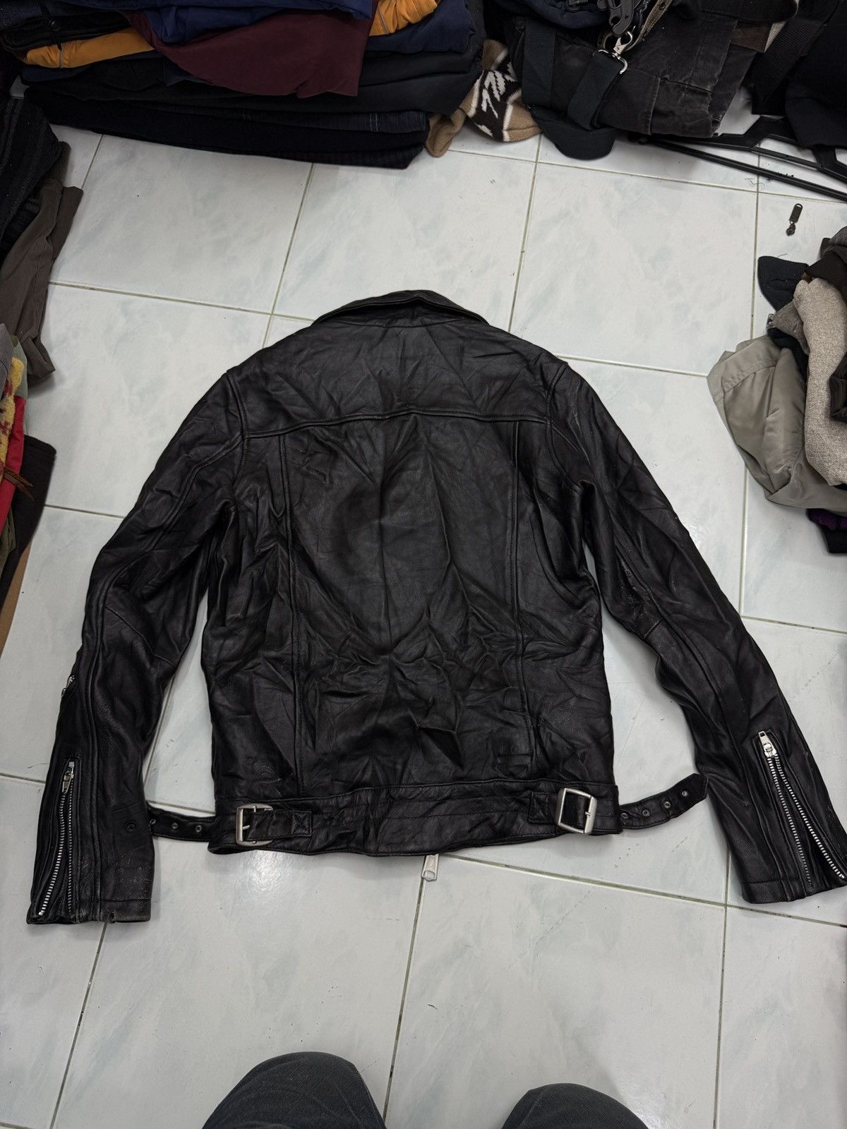 🔥🔥🔥ARCHIVE JACROSE DOUBLE COLLAR LEATHER PUNK JACKET
