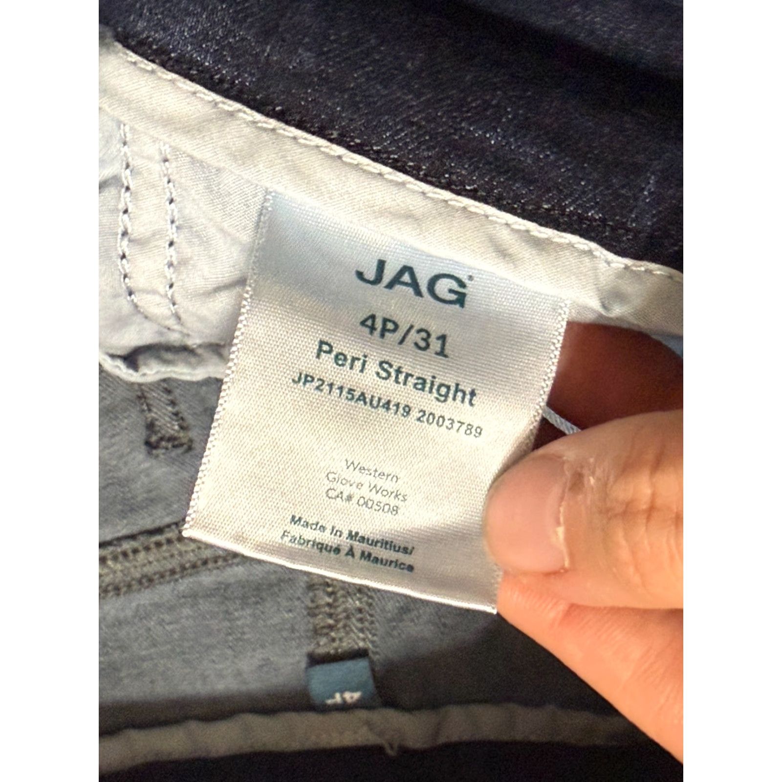 AG Jeans JAG Jeans Women's 4P Blue Denim Straight Pull On Jeans 40" Inseam 30" Length Regular Stretch Size 27" / US 4 / IT 40 - 5 Thumbnail