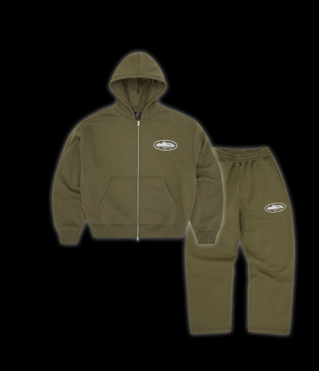 Corteiz Corteiz Island Puff Print Tracksuit Sweatsuit Olive Size M Size US M / EU 48-50 / 2 - 11 Thumbnail