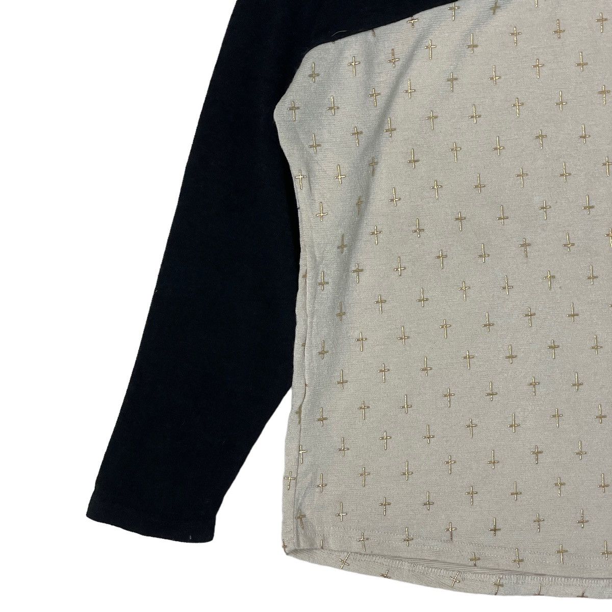 Designer Rare Upside Down Cross Crucifix Longsleeve Size L / US 10 / IT 46 - 3 Thumbnail