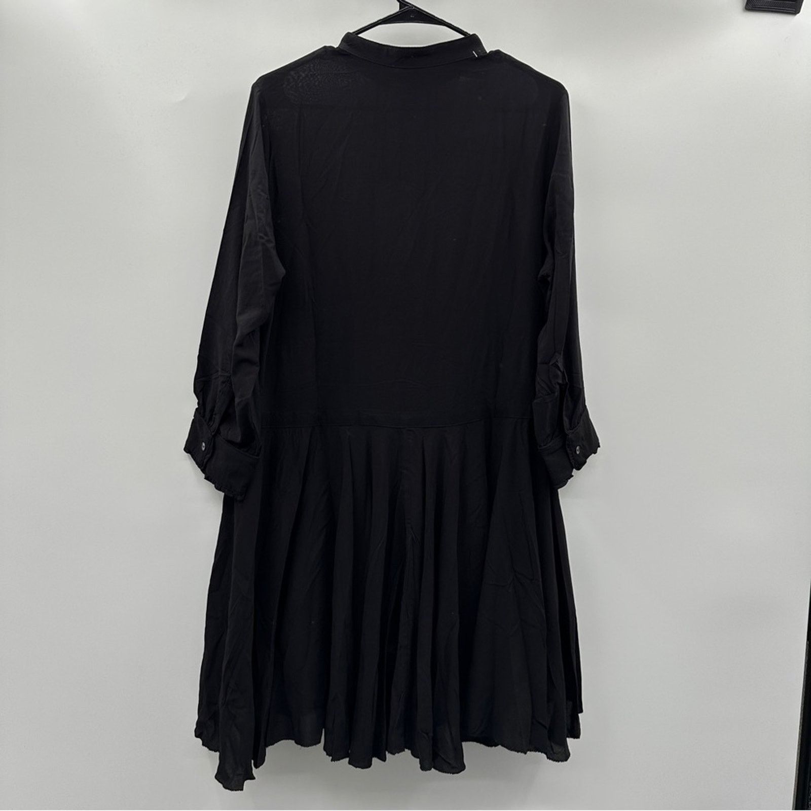 Zadig & Voltaire Zadig and Voltaire Ranil Black Handkerchief Button Dress Size L / US 10 / IT 46 - 4 Thumbnail