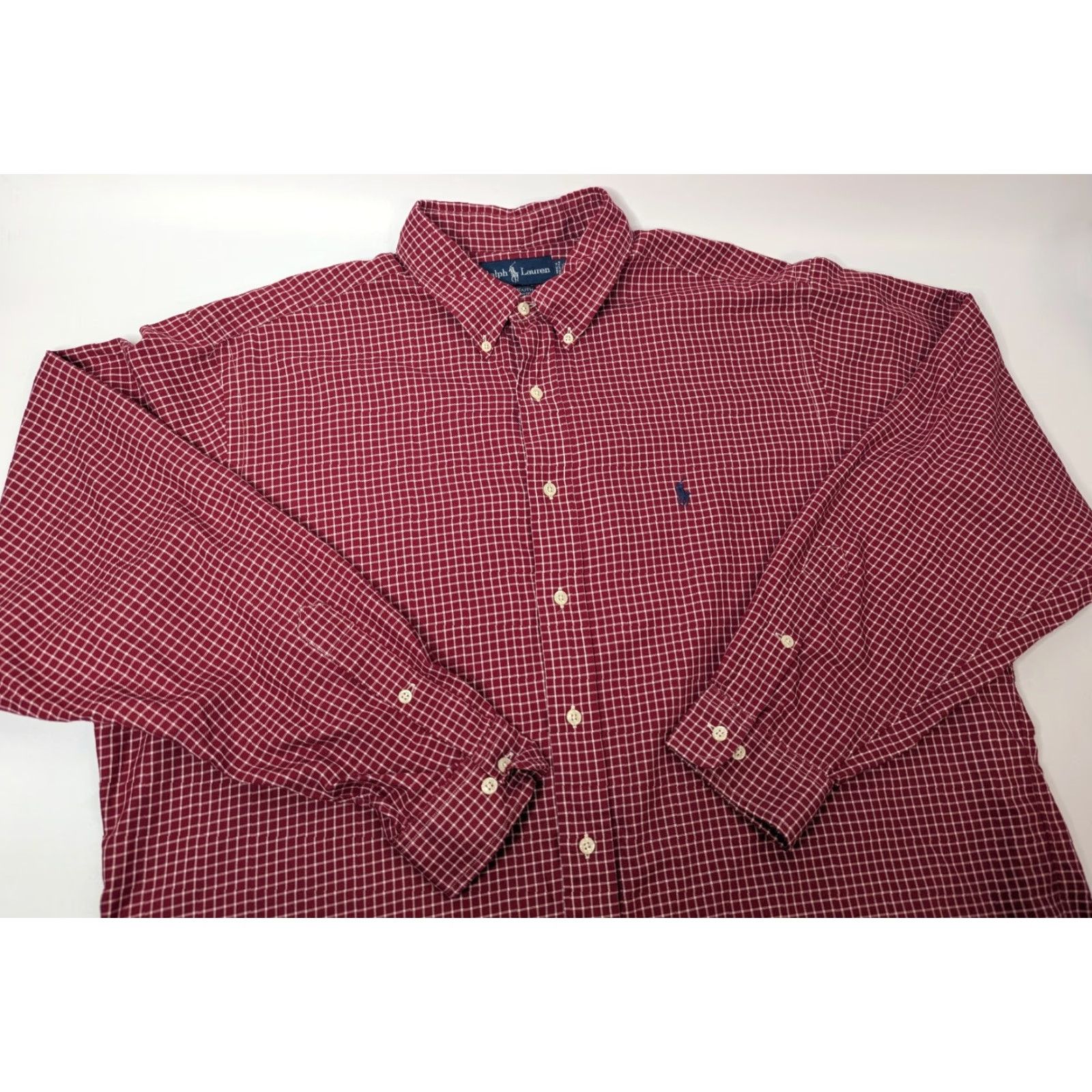 Ralph Lauren Ralph Lauren Yarmouth Shirt Mens 17.5 36/37 Red Plaid Check Button Down Preppy Shirt Size US XXL / EU 58 / 5 - 2 Thumbnail