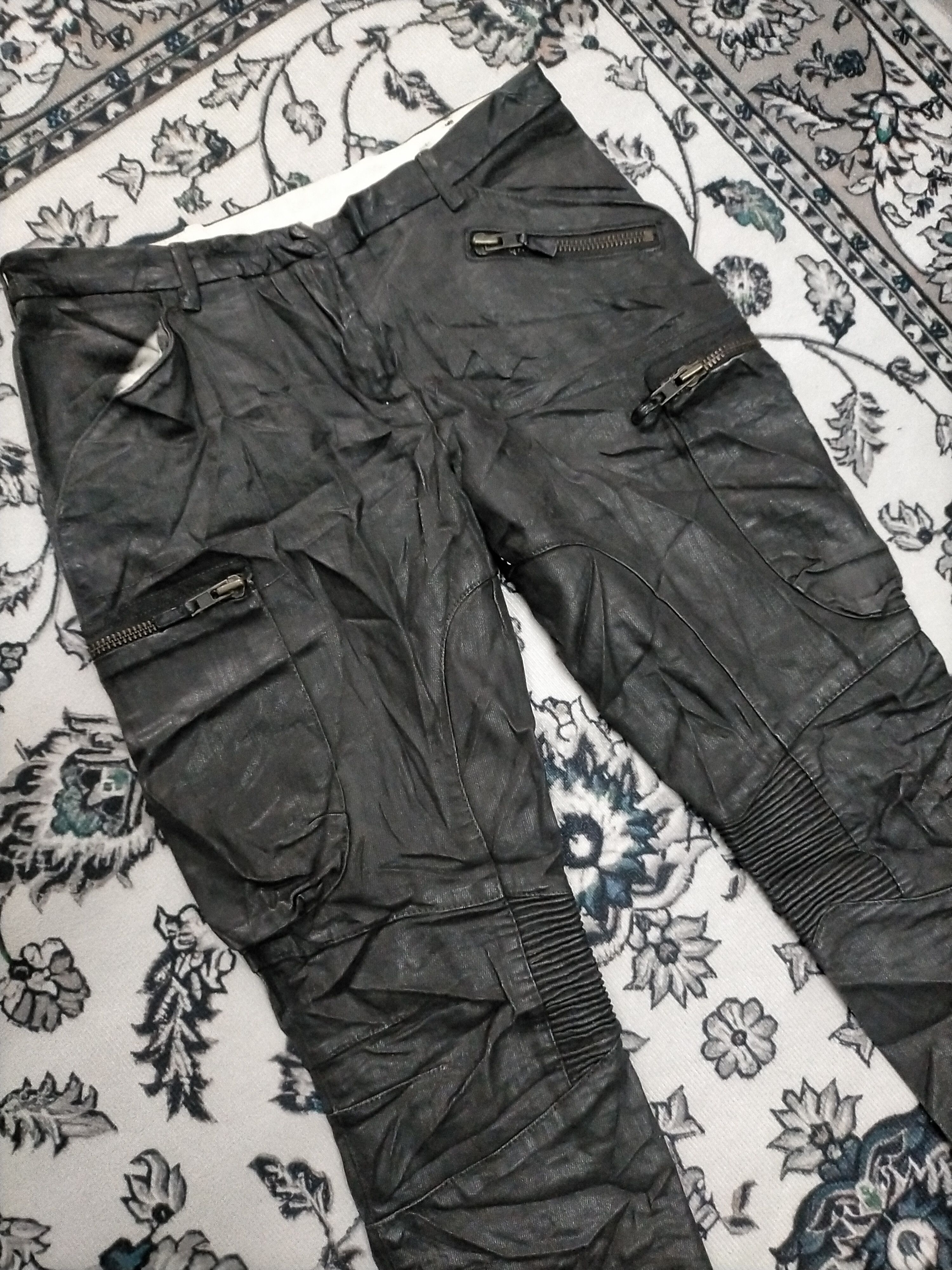 Allsaints × Saint Laurent Paris × Yves Saint Laurent 🔥 Designer 🔥Allsaints Aviator Gloss Trouser Leather Size US 29 - 4 Thumbnail