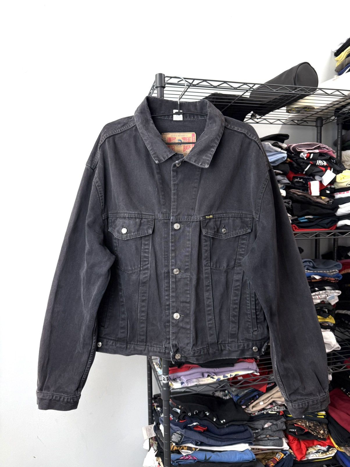 Diesel 💥Rare! Vintage Diesel Denim Jacket Archive Leather Patch Size US XXL / EU 58 / 5 - 1 Thumbnail