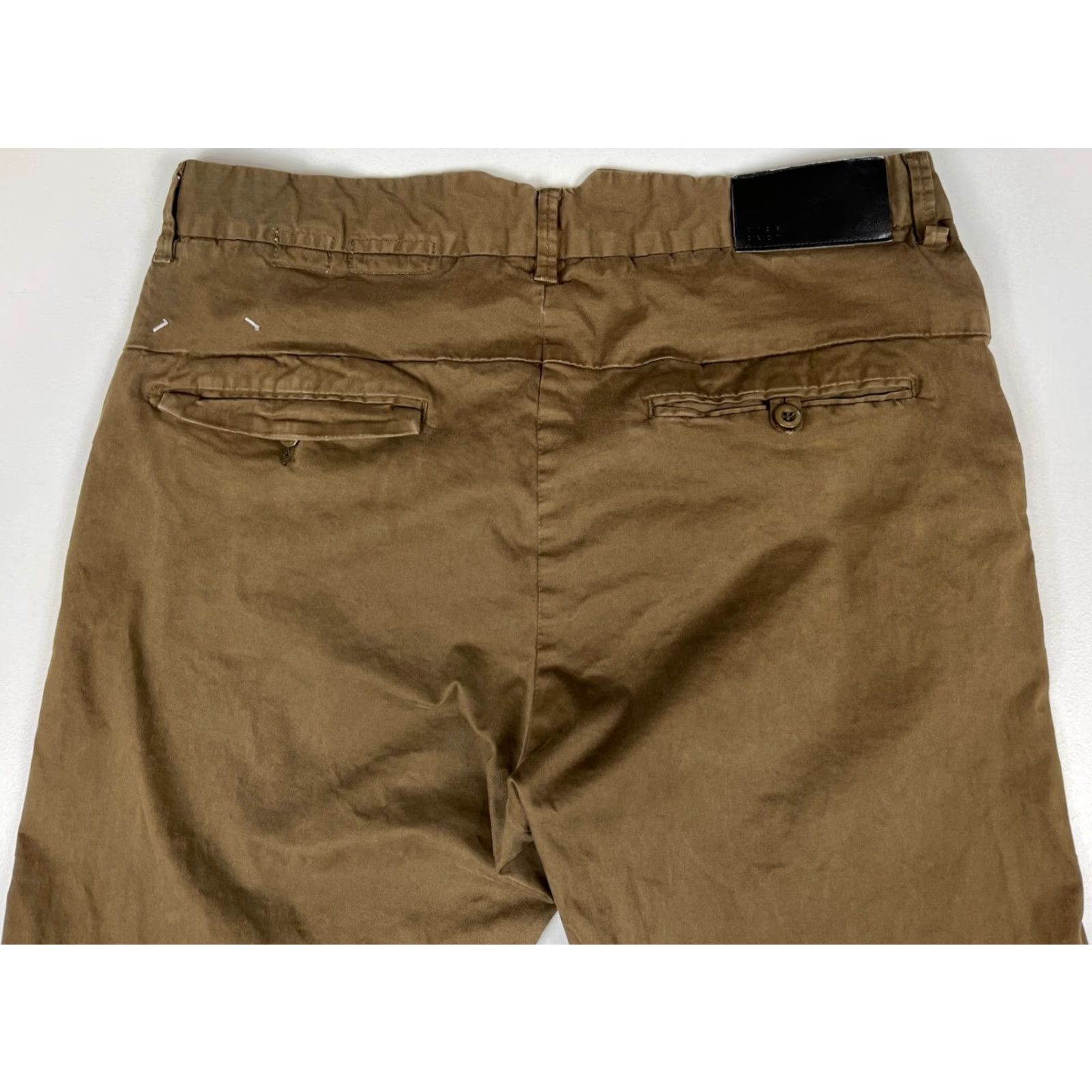 Carolina Herrera MEN'S Carolina Herrera Chino Pants Khaki Brown 36 Regular Stretch Flat Front Cotton Spandex Pockets Straight 33in 36x33 Chino Mens Size US 36 / EU 52 - 5 Thumbnail