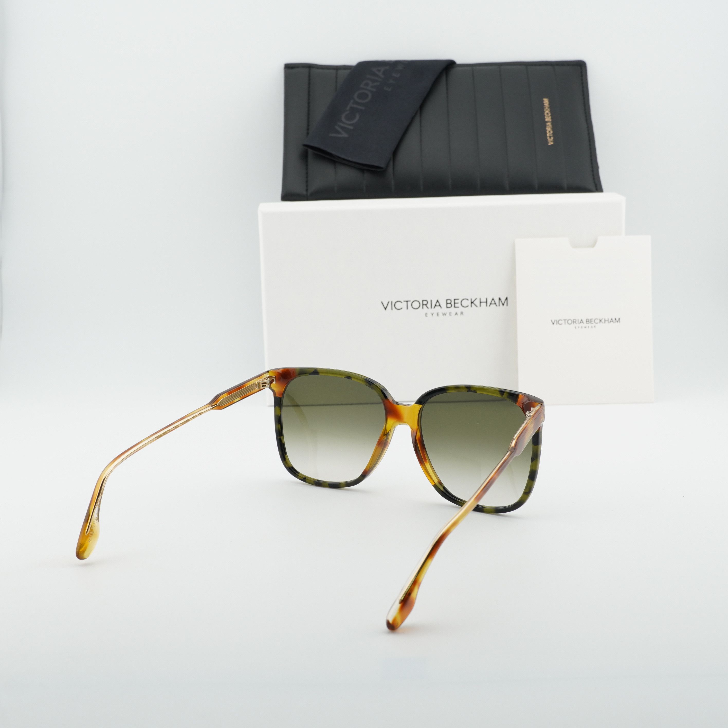 Victoria Beckham Victoria Beckham VB610SCB 225 Sunglasses Havana Square Frame Size ONE SIZE - 9 Thumbnail