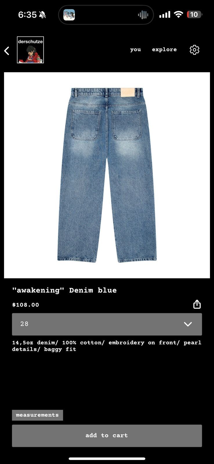 Derschutze "awakening" Denim blue Size US 32 / EU 48 - 2 Thumbnail