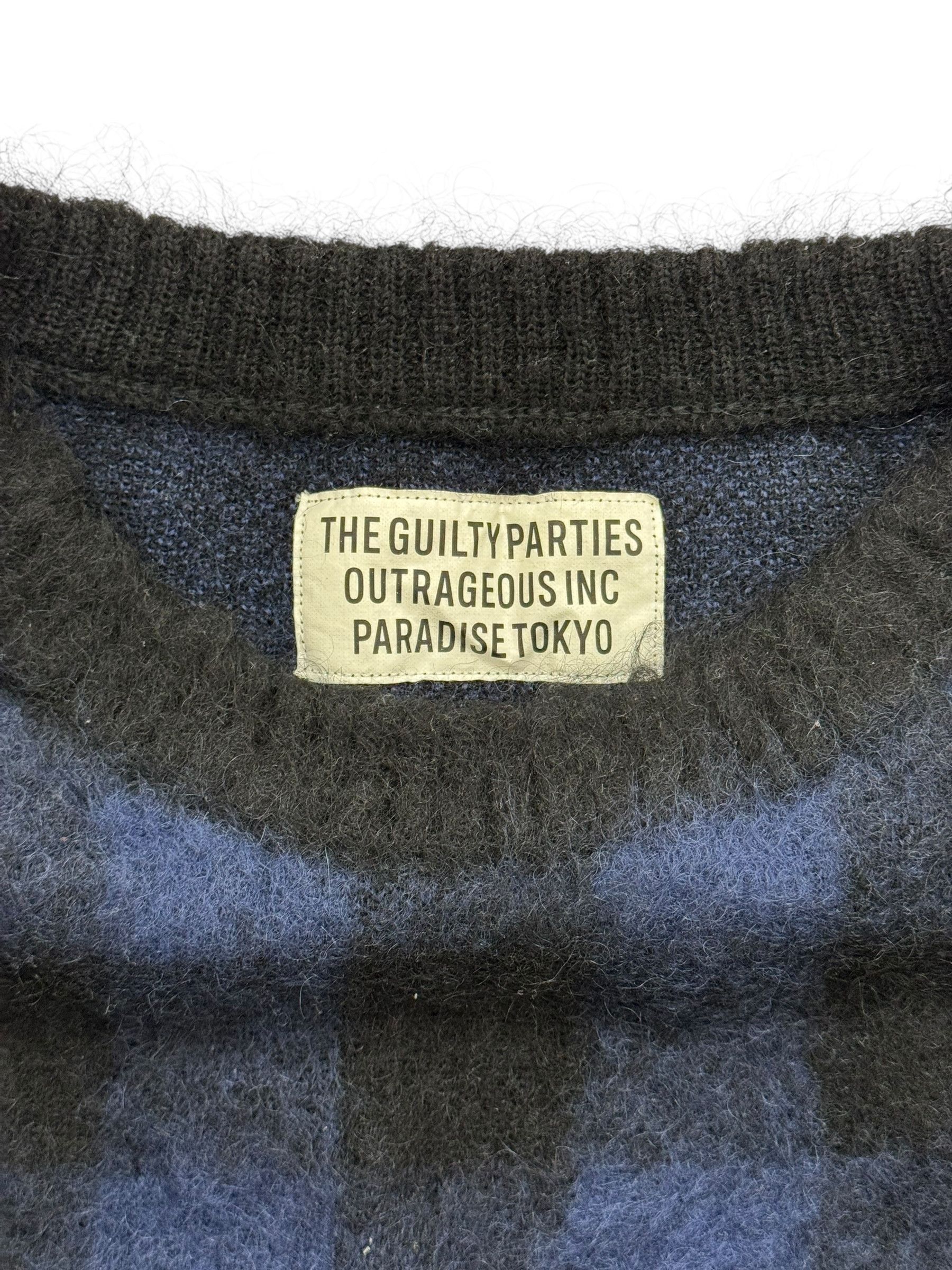 Wacko Maria Wacko Maria Guilty Parties Blue Checkered Mohair Sweater Size US L / EU 52-54 / 3 - 4 Thumbnail