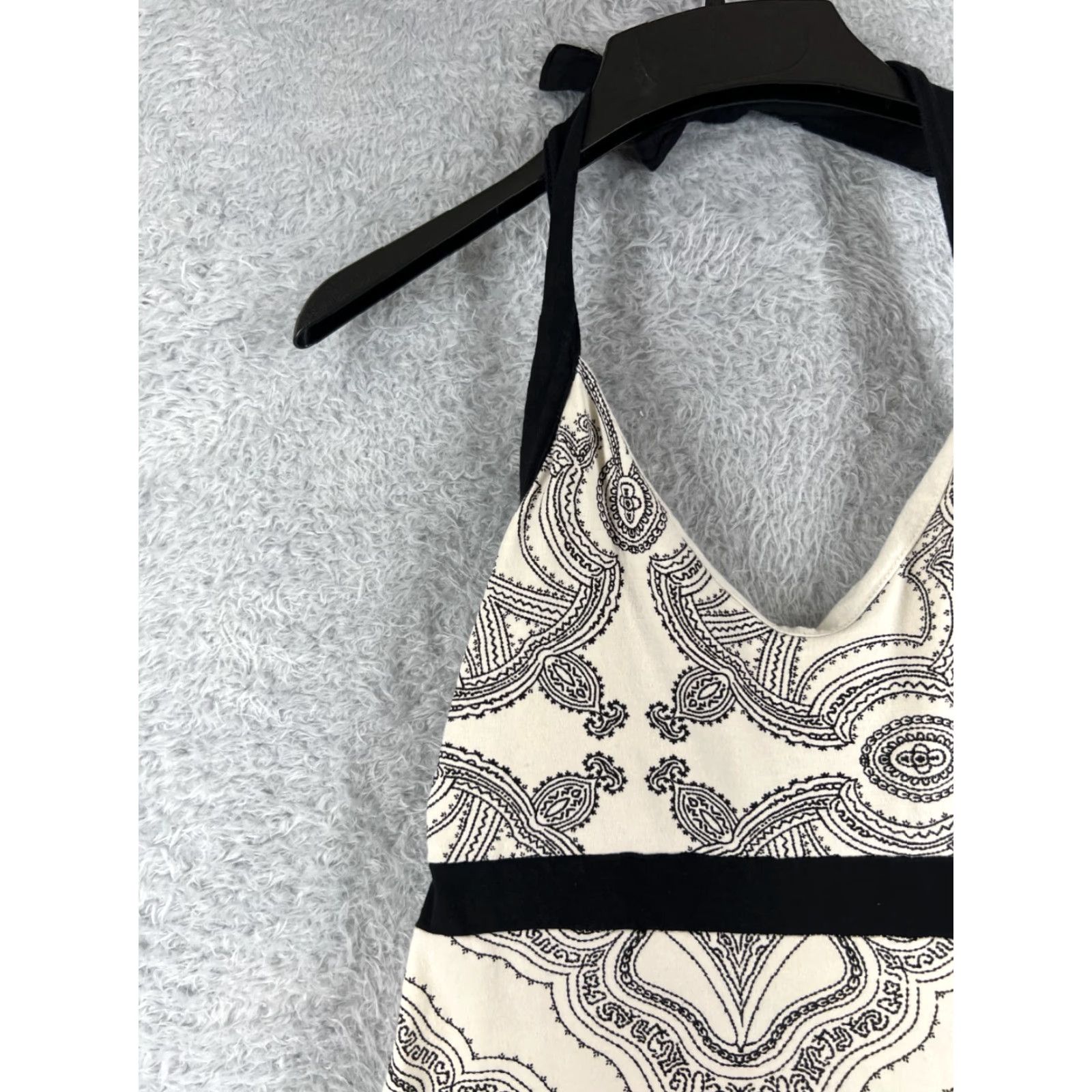 Patagonia VINTAGE Patagonia Dress Womens Medium Black White Iliana Halter Dress Raja Raw Linen Size M / US 6-8 / IT 42-44 - 3 Thumbnail