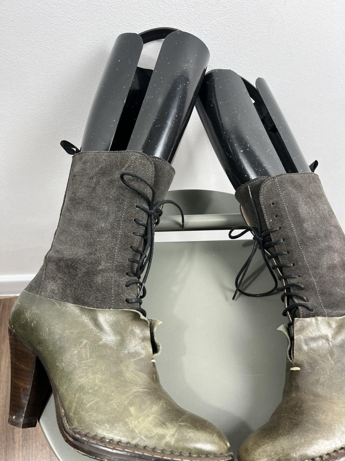 Other Atelier do Sapato Lace Up Suede Leather High Heel Boots 37 Size US 6.5 / IT 36.5 - 2 Thumbnail