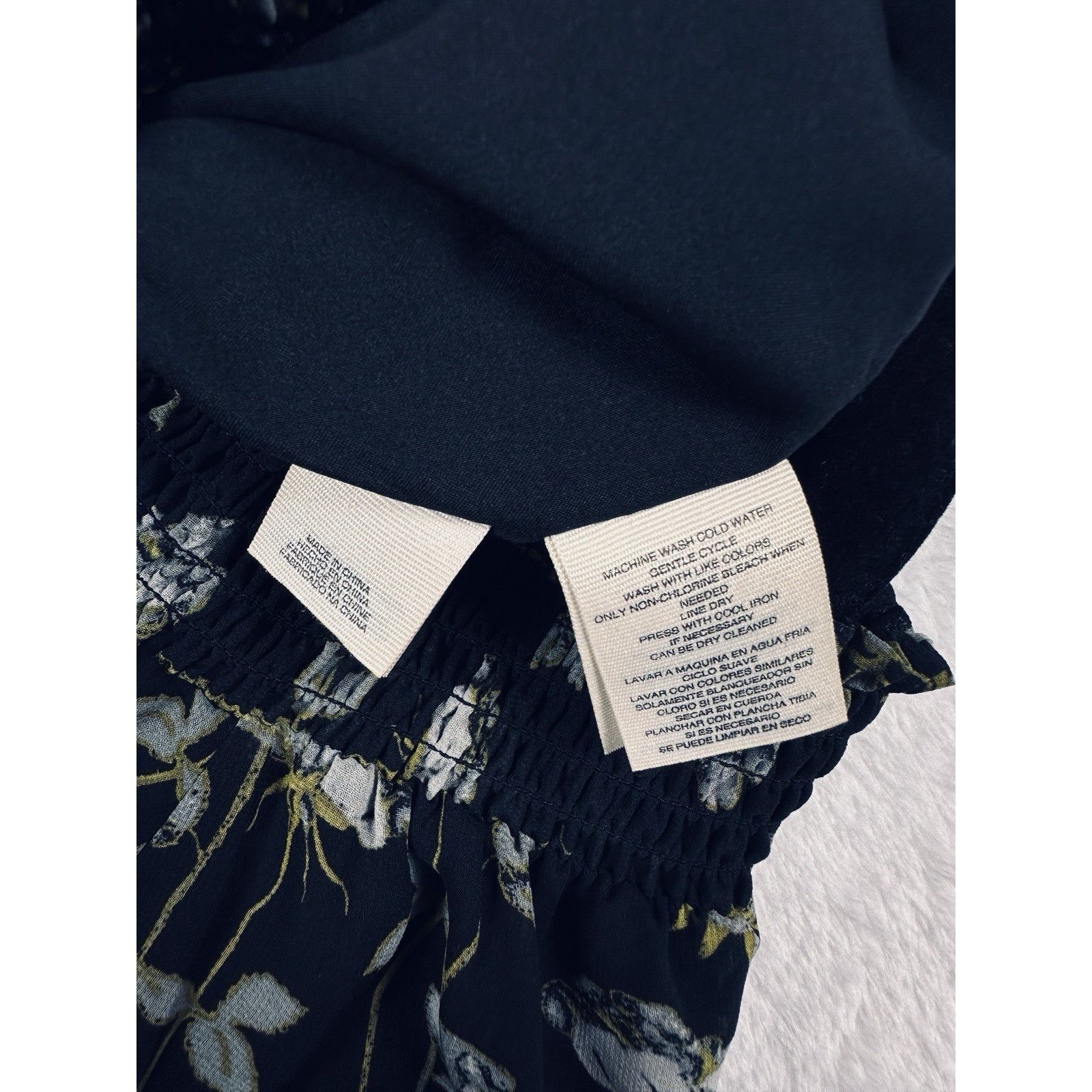 Other Rachel Roy Smocked Floral Mini Dress XL Black Sheer Flowy Size XL / US 12-14 / IT 48-50 - 11 Thumbnail