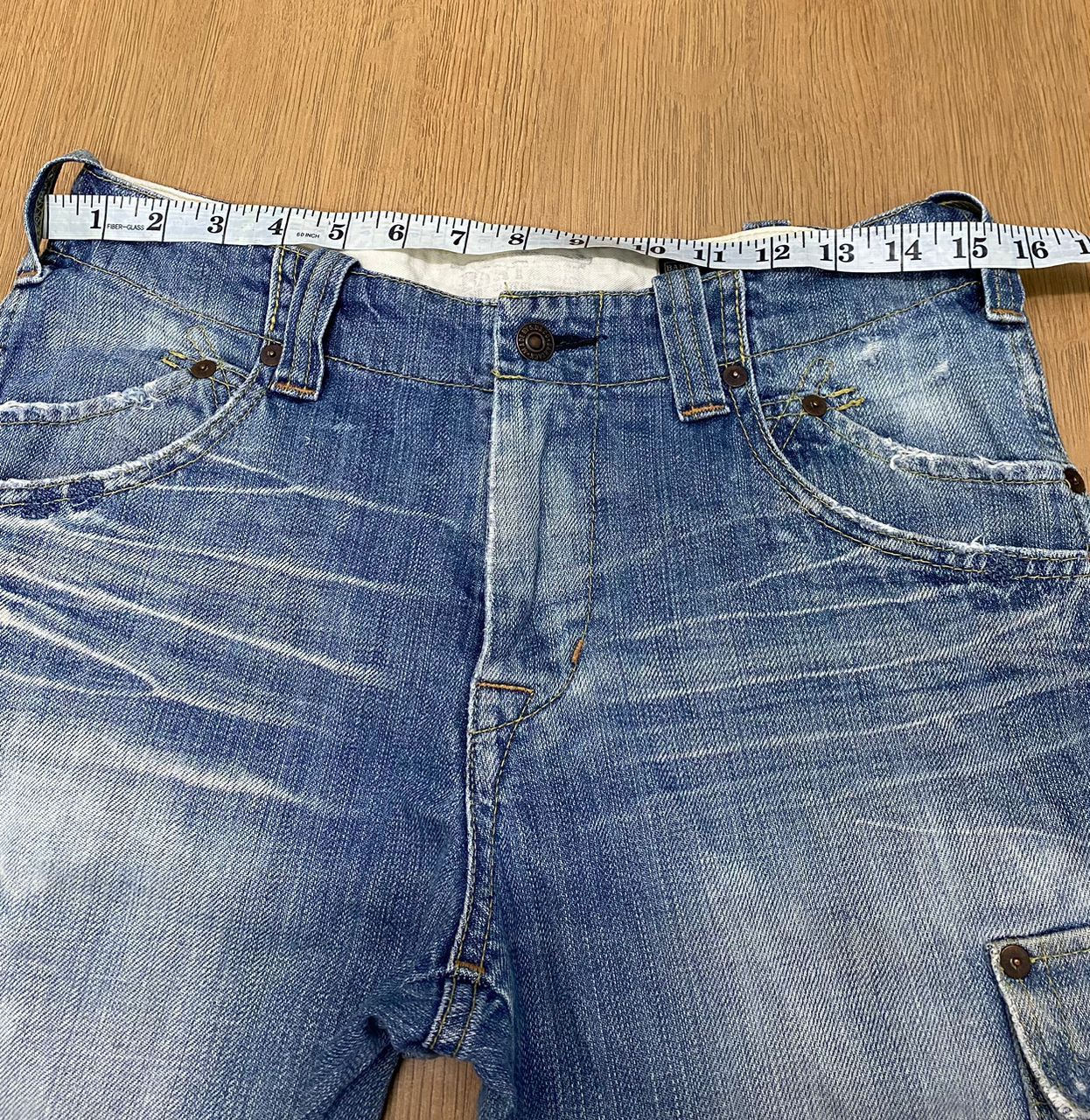 Japanese Brand 💥 Need Gone💥 Bartack Work Clothing Dept Distressed Jeans Size US 31 - 9 Thumbnail