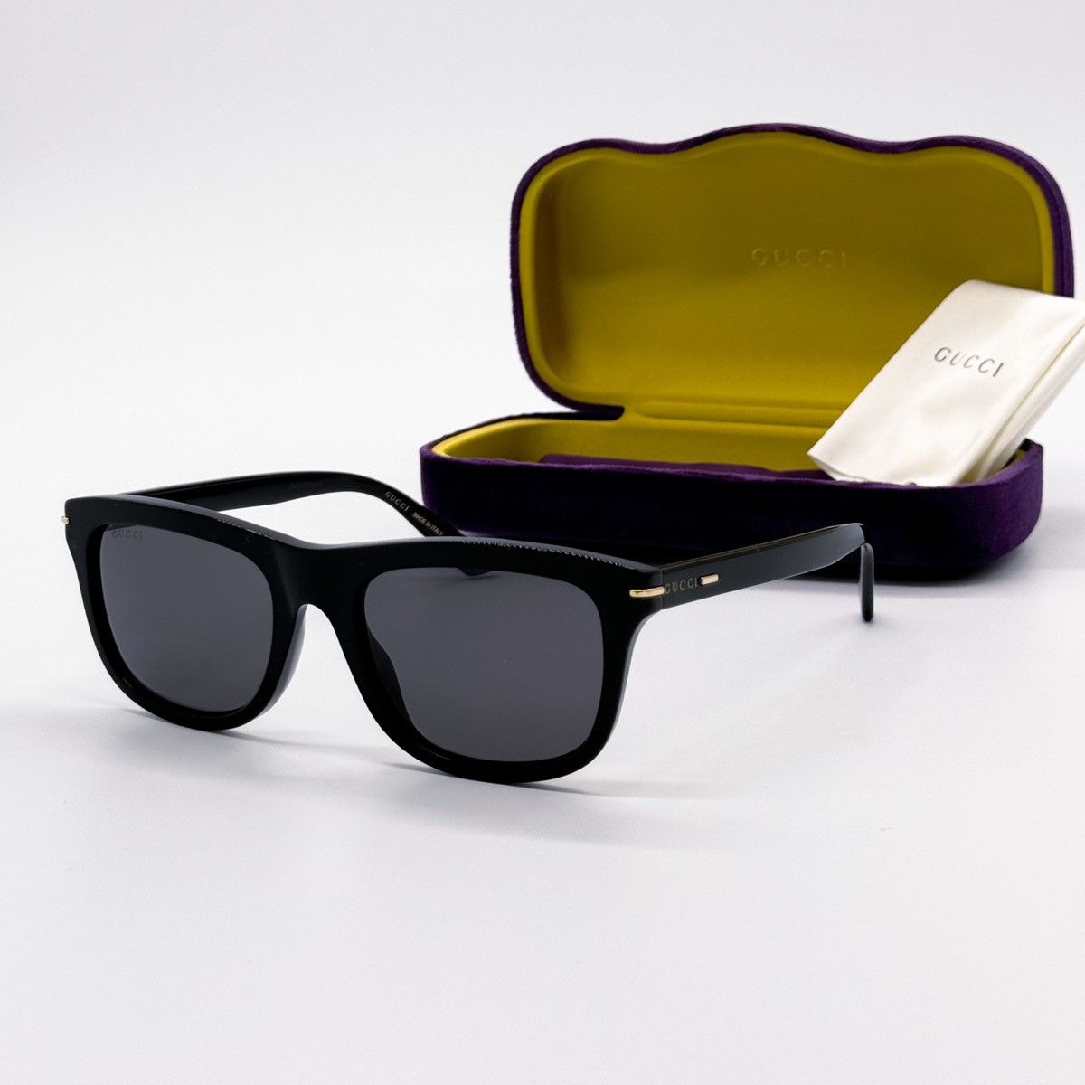 Gucci NEW GUCCI GG1444S 001 SQUARE BLACK GREY MEN SUNGLASSES GUCCI Size ONE SIZE - 2 Thumbnail
