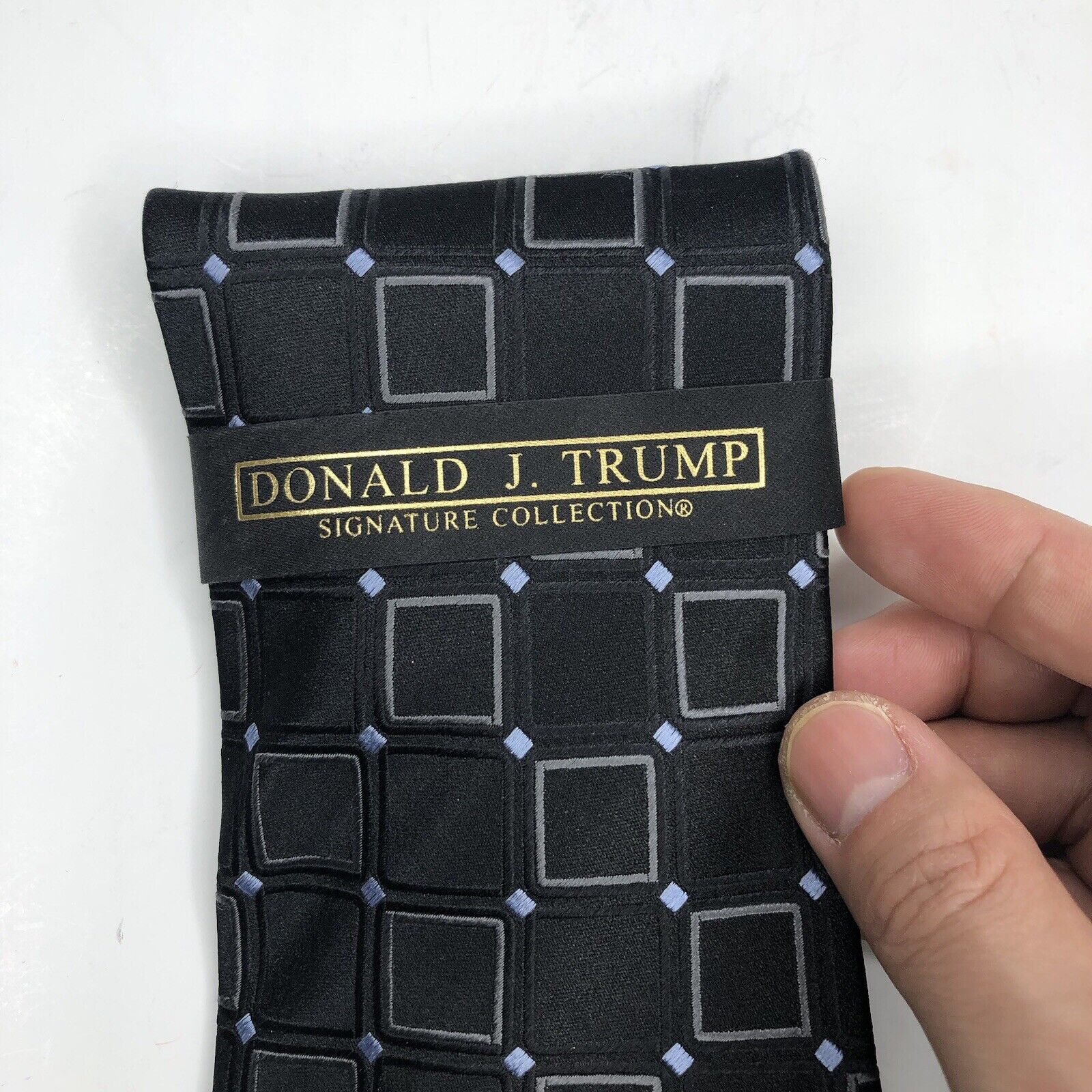 Donald Trump Donald J. Trump 100% Silk Men Tie Black Plaids Checks Size ONE SIZE - 5 Thumbnail