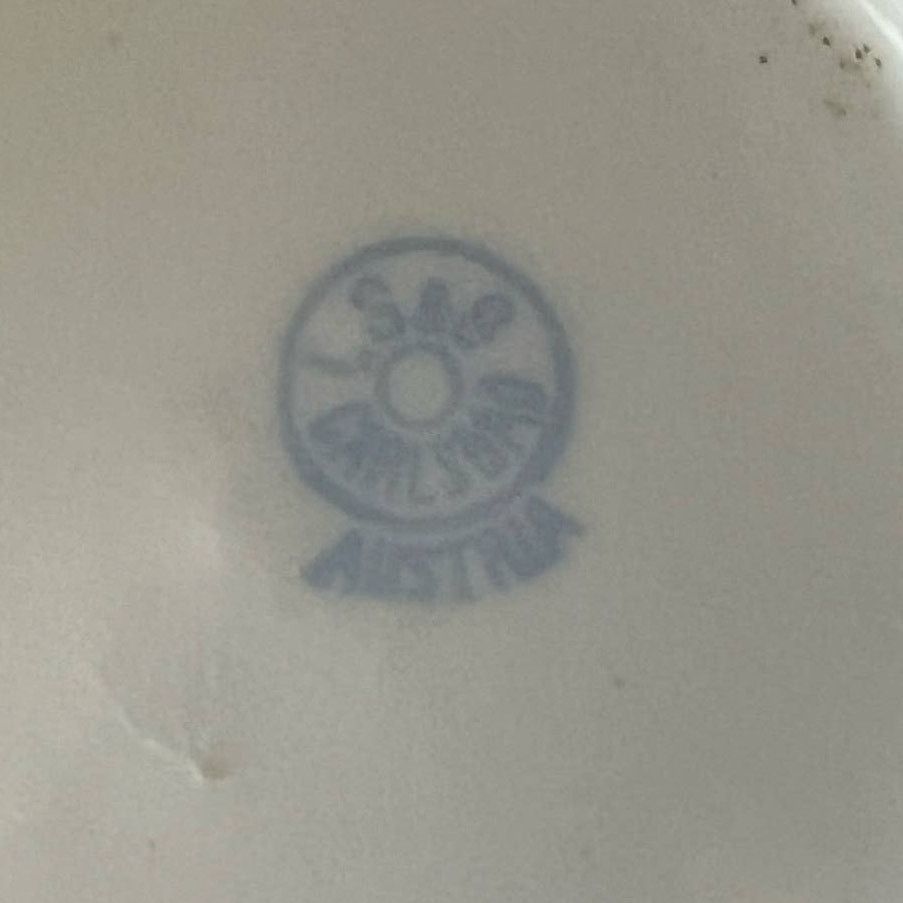 Vintage Carlsbad Austria Large Round Porcelain Hand painted platter Size ONE SIZE - 11 Thumbnail