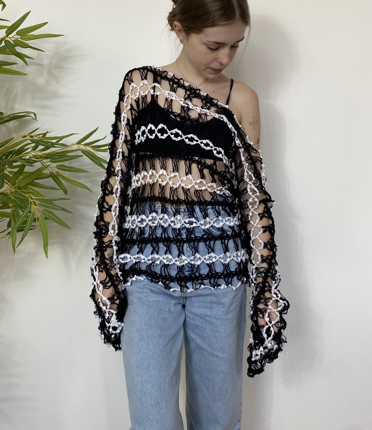 Vintage VINTAGE MESH KNITED WMNS LONGSLEEVE Size ONE SIZE - 5 Thumbnail