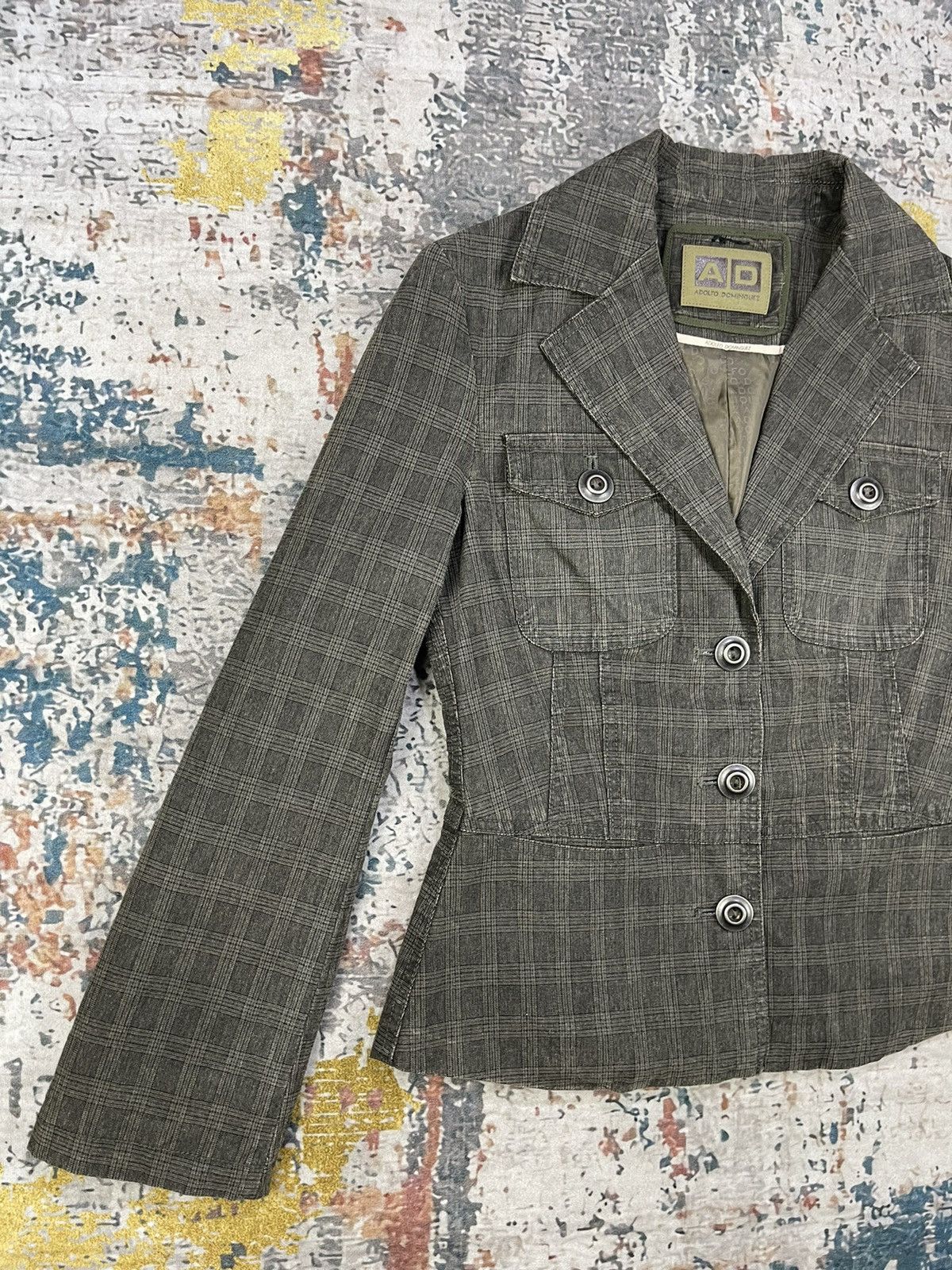 Adolfo Dominguez Adolfo Dominguez Checked Boucle Cut-Out Jackets Size XS / US 0-2 / IT 36-38 - 3 Thumbnail
