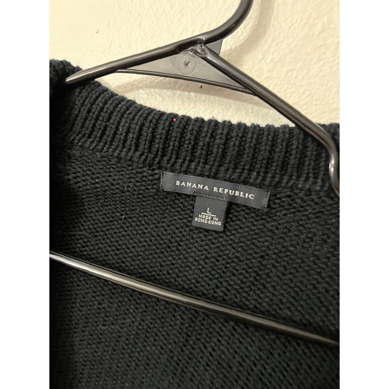 Banana Republic BANANA REPUBLIC Cardigan Womens Large Black Cotton Knit Long Sleeve Casual Classic Size L / US 10 / IT 46 - 2 Thumbnail